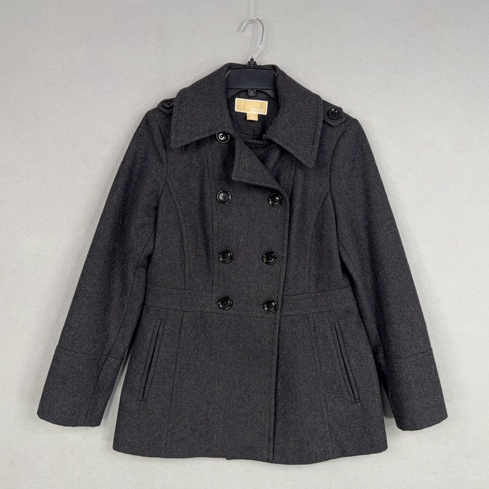 Michael Kors Michael Kors Coat Pea Coat Womens Small Gray Wool Blend Double Breasted Jacket Size S / US 4 / IT 40 - 2 Thumbnail