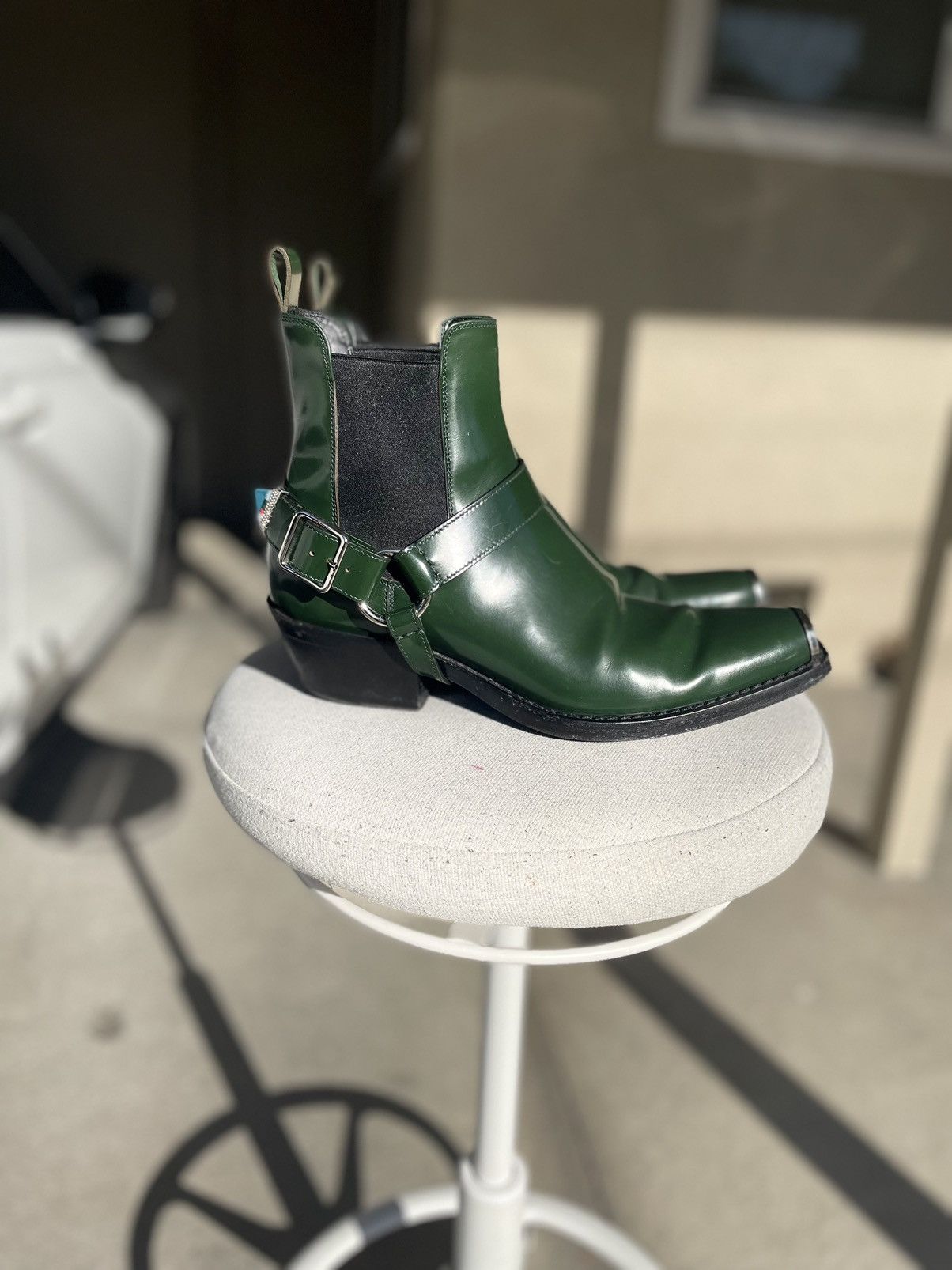 Calvin Klein 205W39NYC Raf Simons 205W39Nyc leather chelsea boots with harness metal toe Grailed