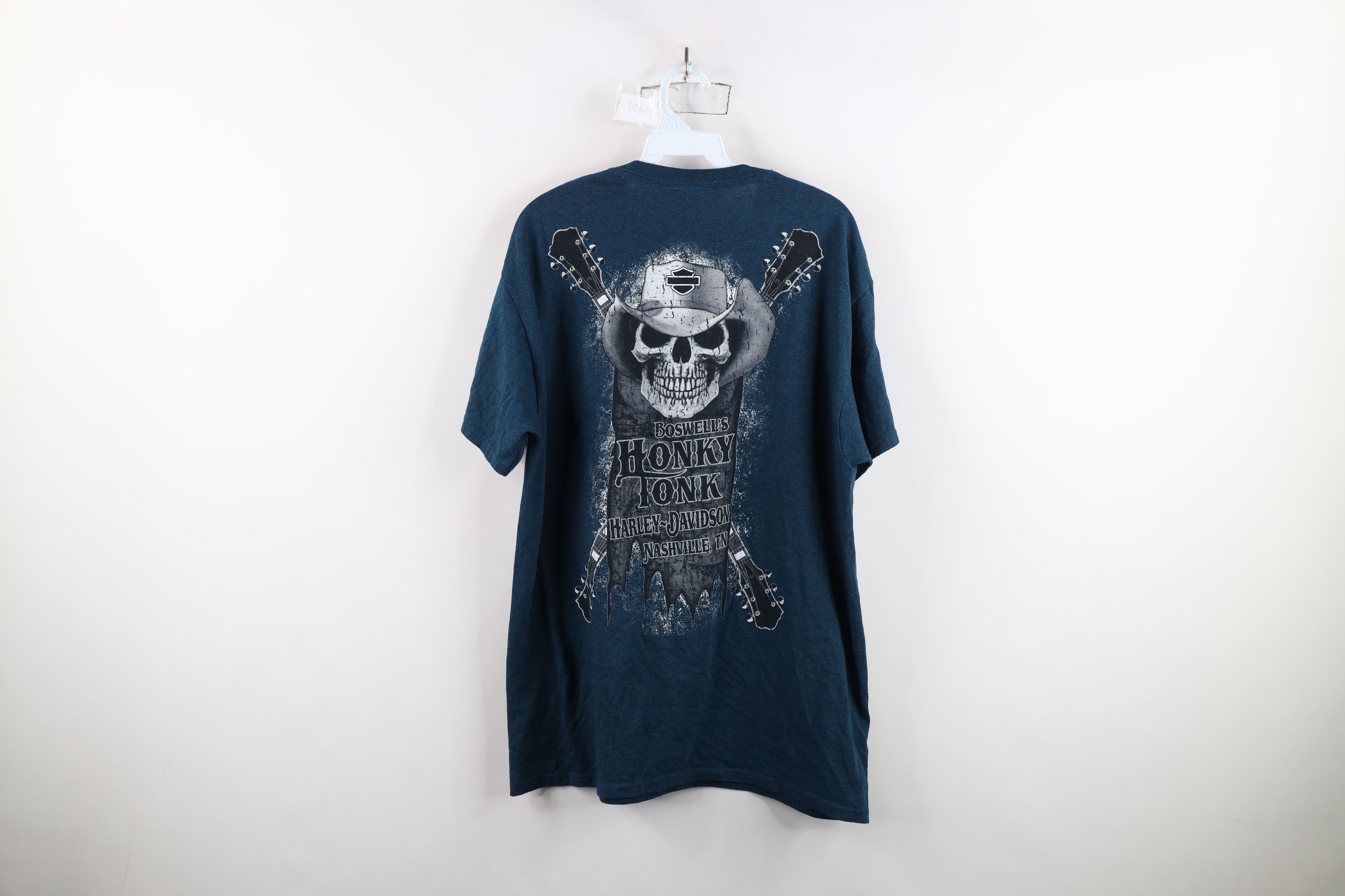 Harley Davidson × Vintage Vintage Y2K Harley Davidson Guitar Fire Flames Skull T-Shirt Size US L / EU 52-54 / 3 - 11 Thumbnail