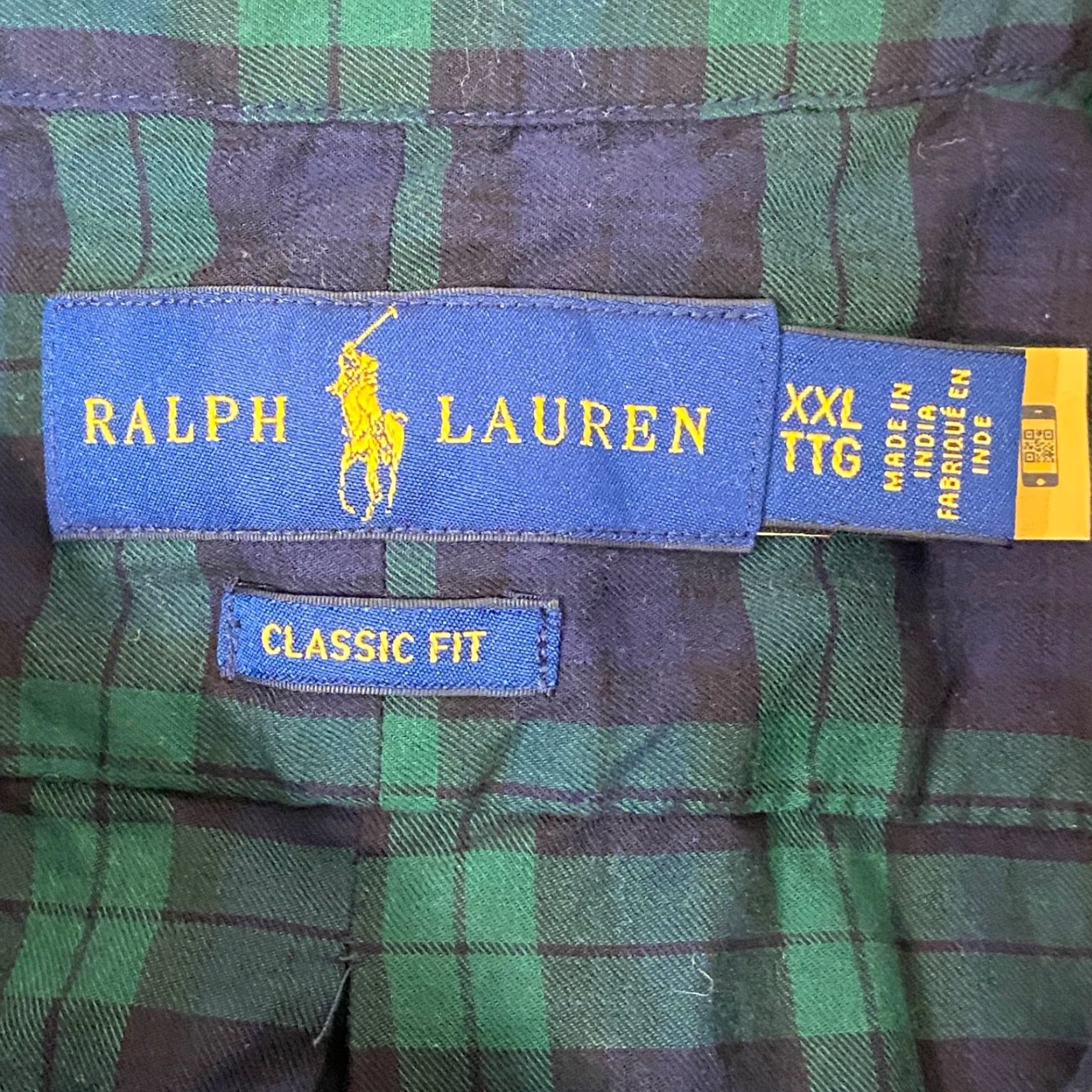 Ralph Lauren Ralph Lauren Shirt Button Down Cotton Medium XXL Green Blue Tartan Plaid, Classic, Preppy, Men Size US XXL / EU 58 / 5 - 3 Thumbnail
