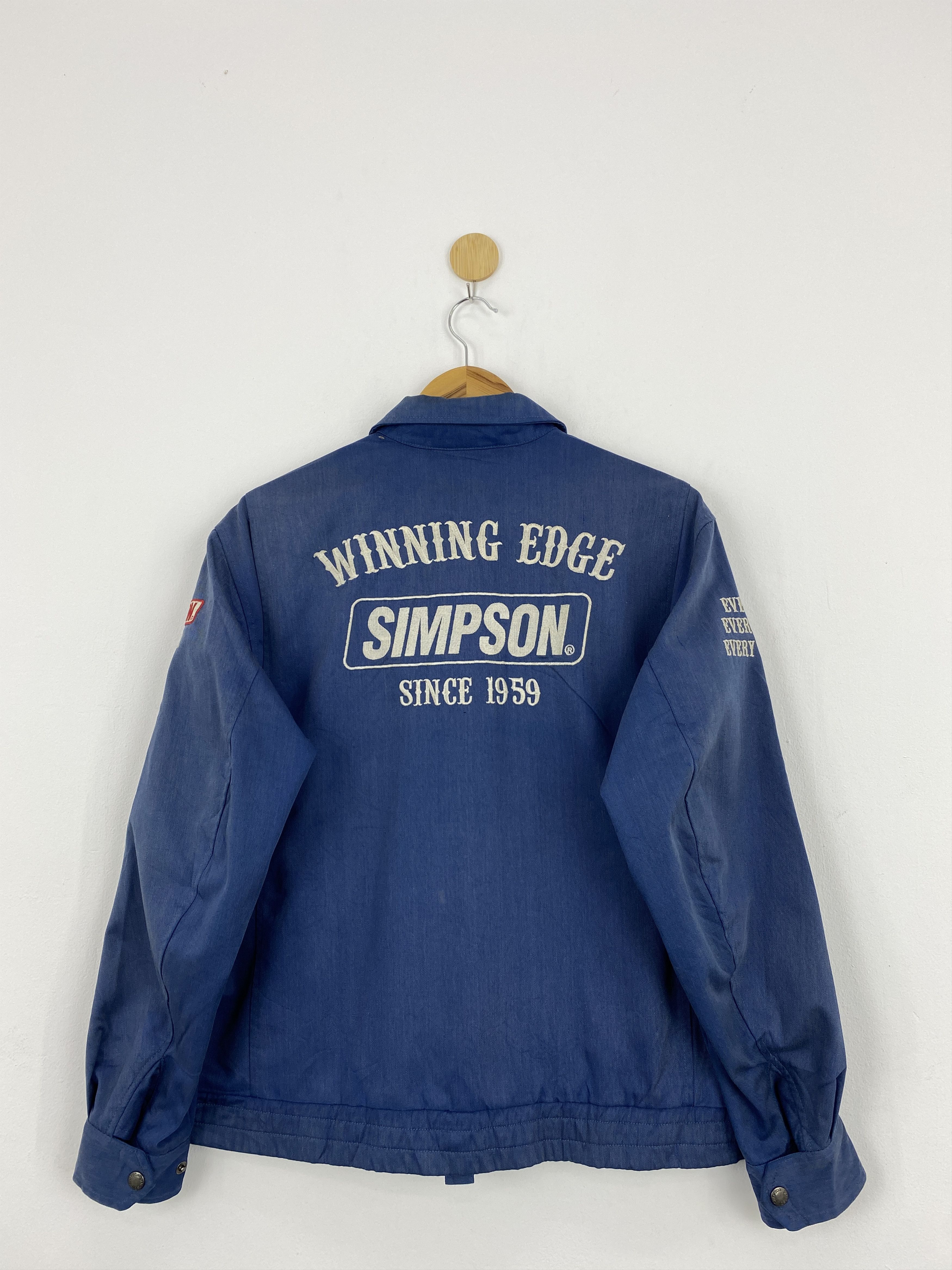 Vintage Vintage Simpson U.S.A Motorcycle Denim Jacket J1751 Size US L / EU 52-54 / 3 - 3 Thumbnail