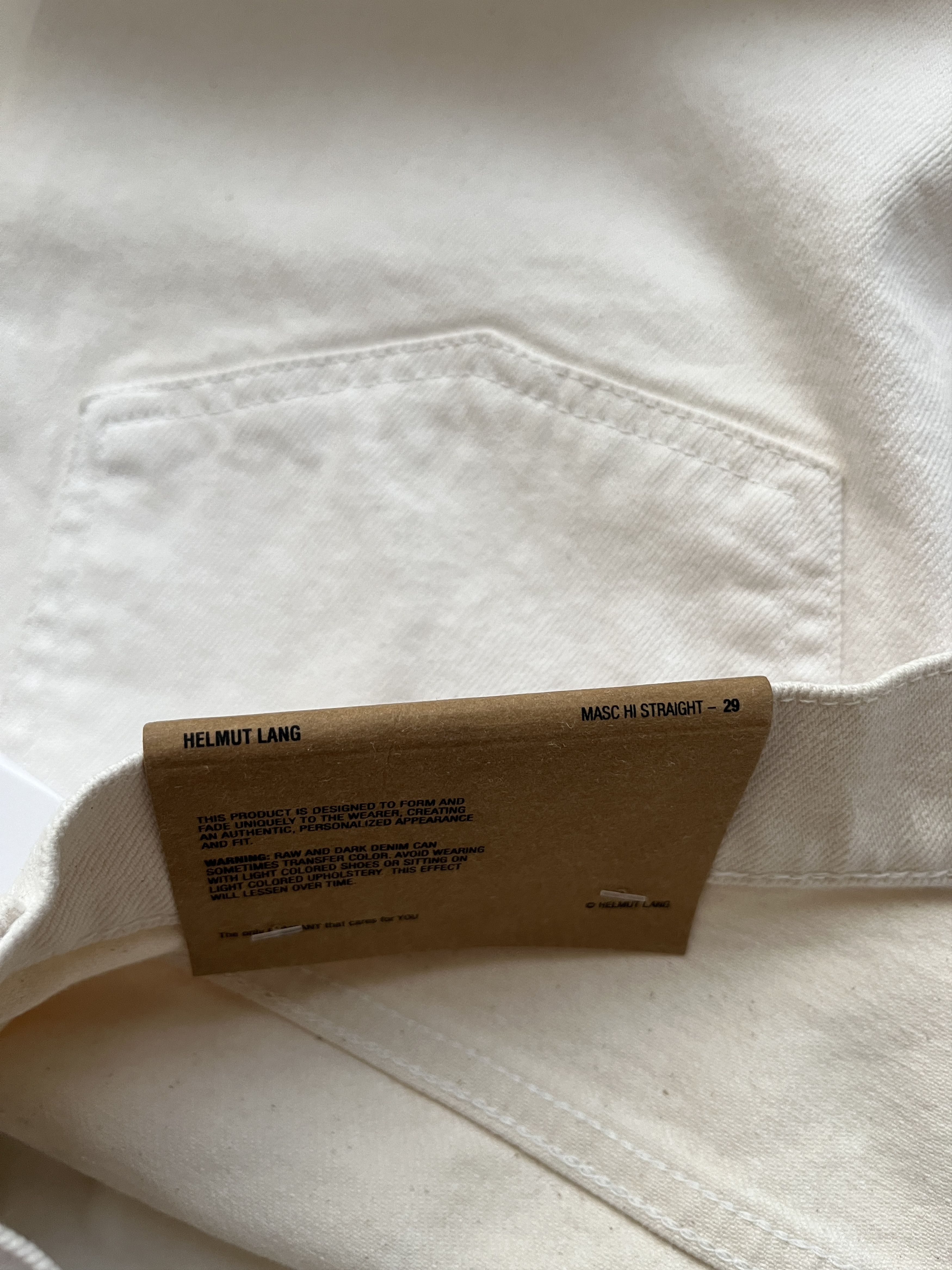 Helmut Lang ⚡️QUICK SALE⚡️Helmut Lang White Hi Straight Denim Jeans Size US 32 / EU 48 - 3 Thumbnail
