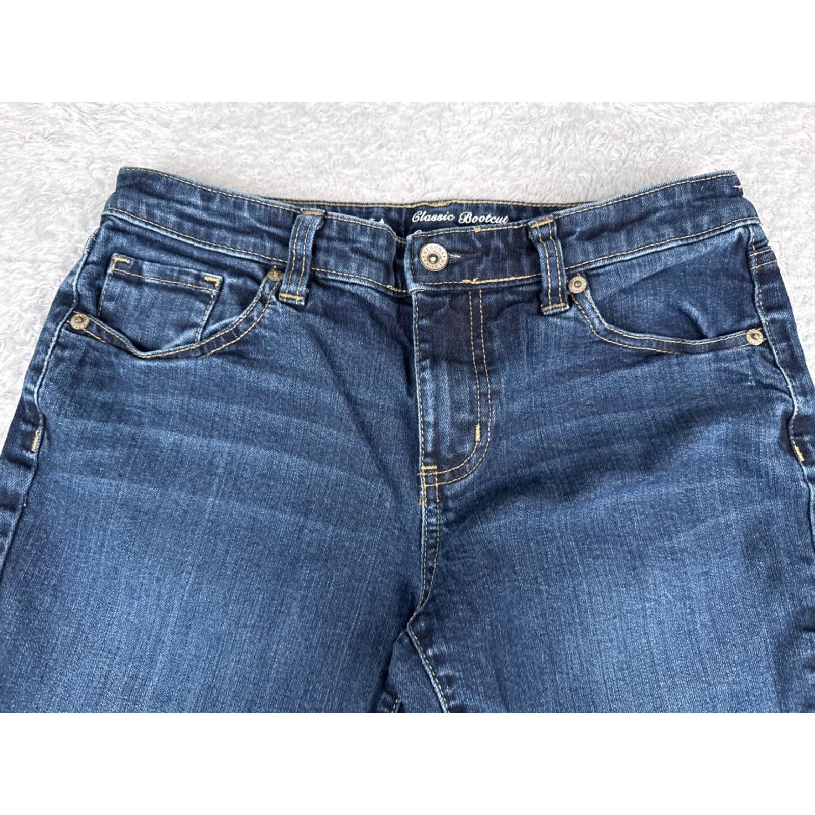 Merona Merona Jeans Women 6 Blue Denim Bootcut Adult Regular 28x30 Cotton Blend Mid Rise 30 In Inseam Vintage No Mens Women Girls Size 28" / US 6 / IT 42 - 4 Thumbnail