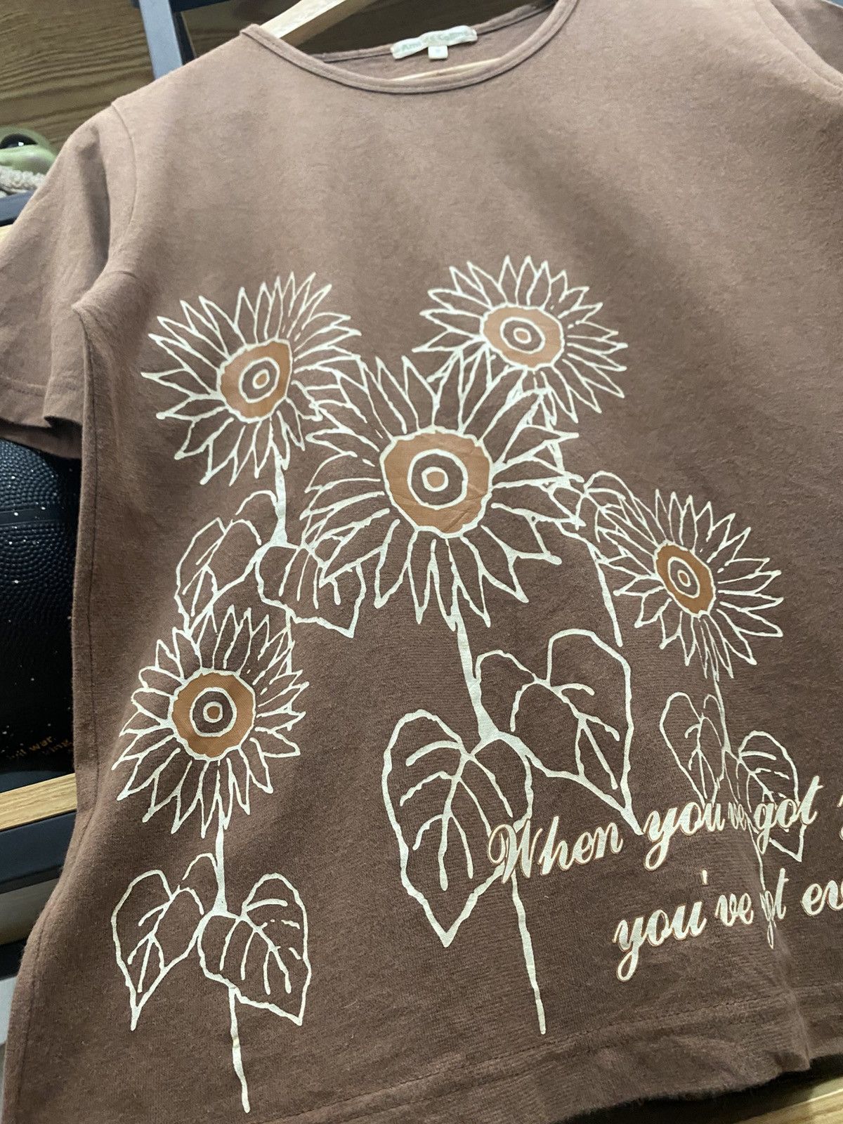 Japanese Brand Japan Ami De Colline Sunflower Art Quote Tees Size US M / EU 48-50 / 2 - 2 Thumbnail