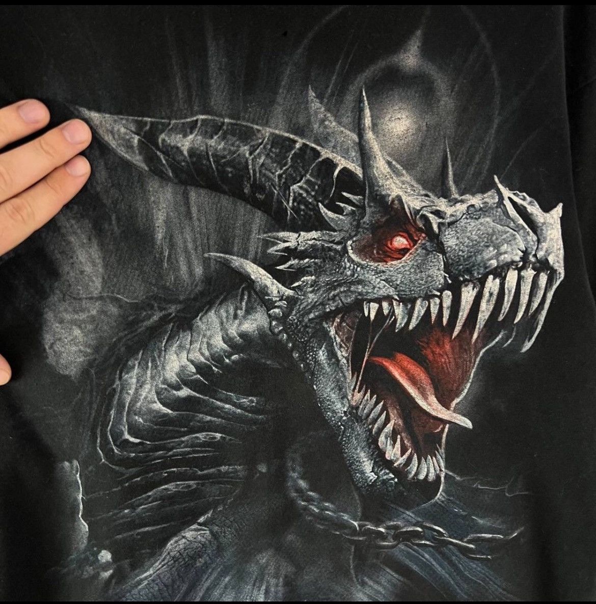 Band Tees Vintage Spiral Boxy Fit Over Print Long Sleeve Dragon Y2K Size US XXL / EU 58 / 5 - 4 Thumbnail