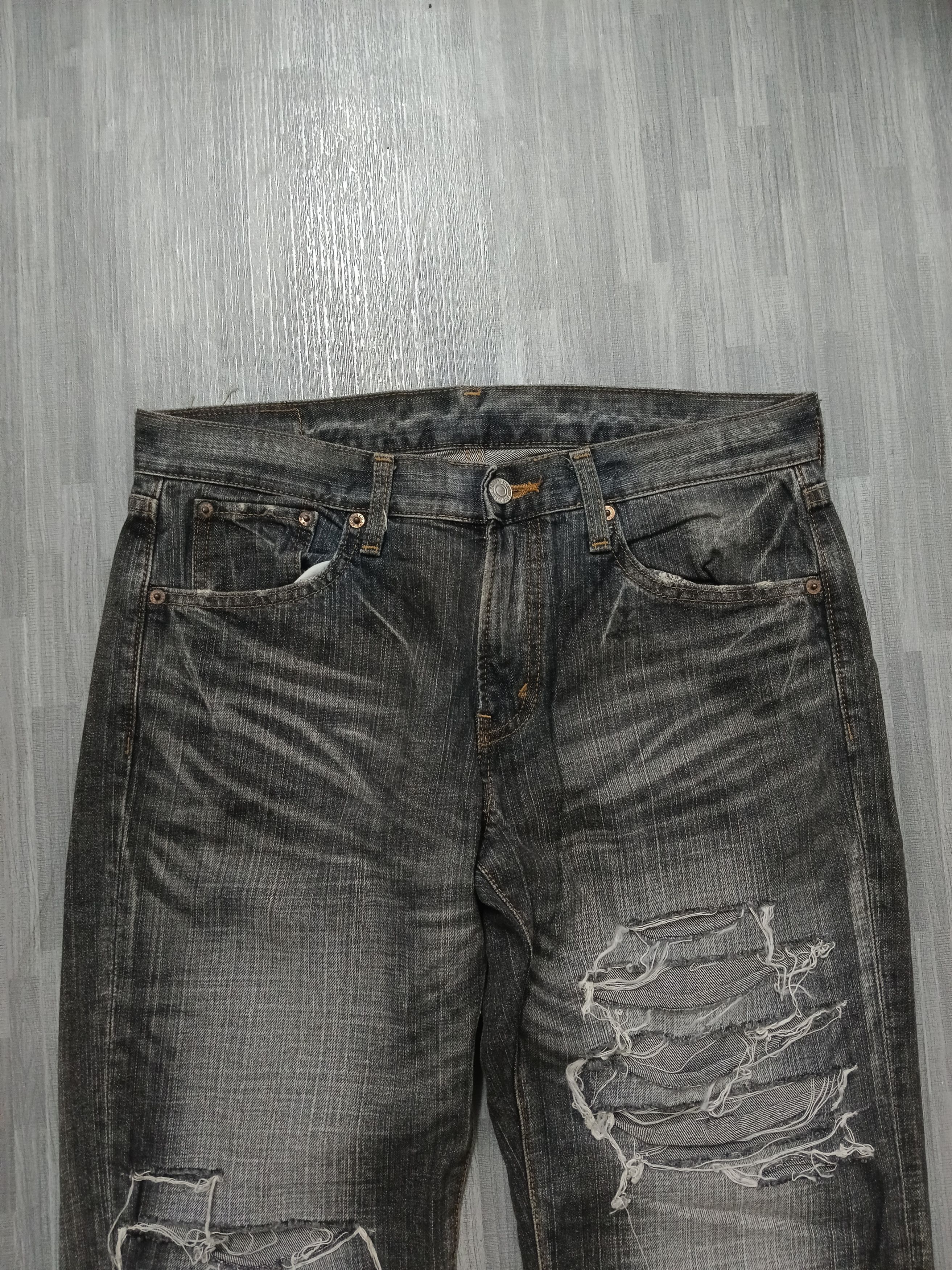 Japanese Brand SICK WASHED RIPED CRACK WASH BOBSON DENIM PANTS Size US 30 / EU 46 - 4 Thumbnail