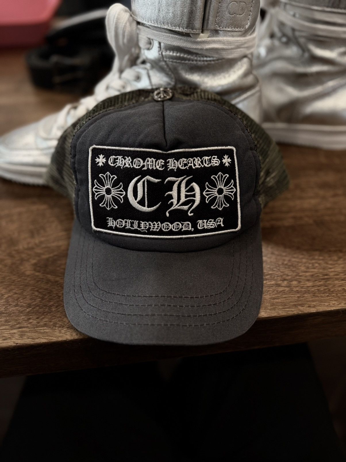 Chrome Hearts Vintage CH Hollywood Camo/Black Trucker Snapback Size ONE SIZE - 1 Thumbnail