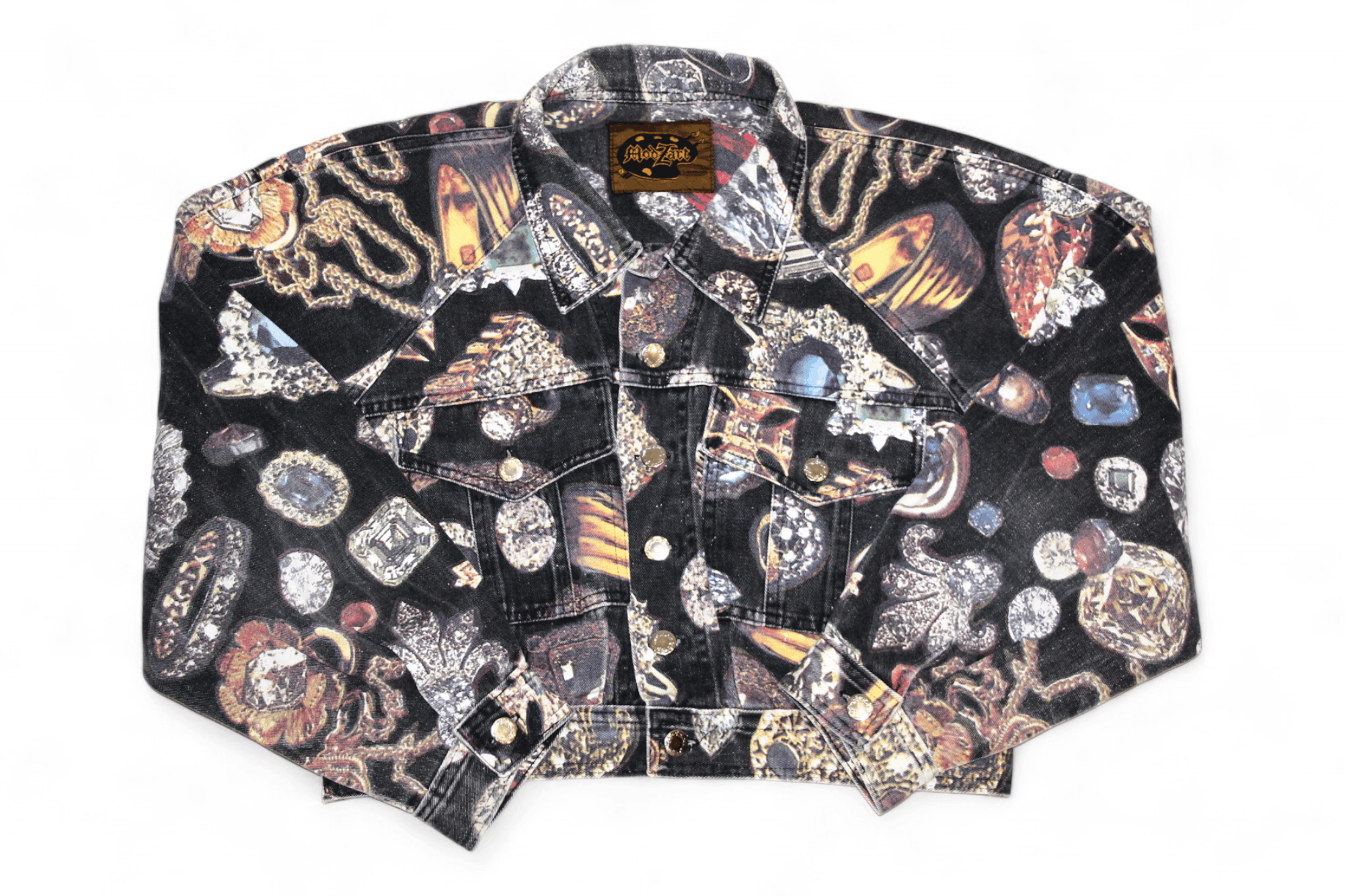 Vintage 90's ModzArt London Gems artwork cropped design denim jacket Size M / US 6-8 / IT 42-44 - 12 Thumbnail