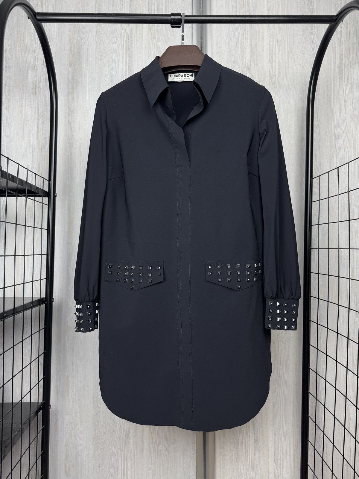 Chiara Boni Chiara Boni La Petite Robe Black LongSleeve Above Knee Dress Size M / US 6-8 / IT 42-44 - 1 Thumbnail