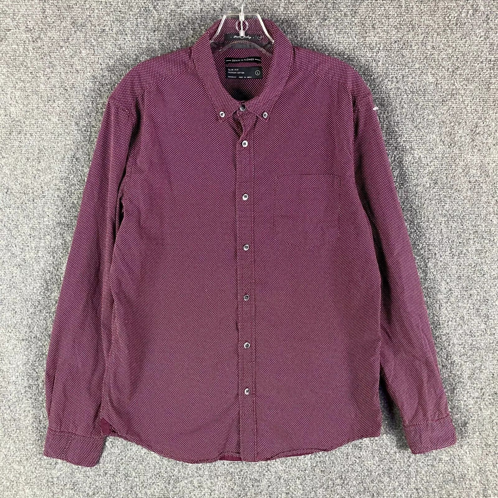 Other Denim & Flower Shirt Men's Large Slim Fit Premium Cotton Size US L / EU 52-54 / 3 - 1 Thumbnail