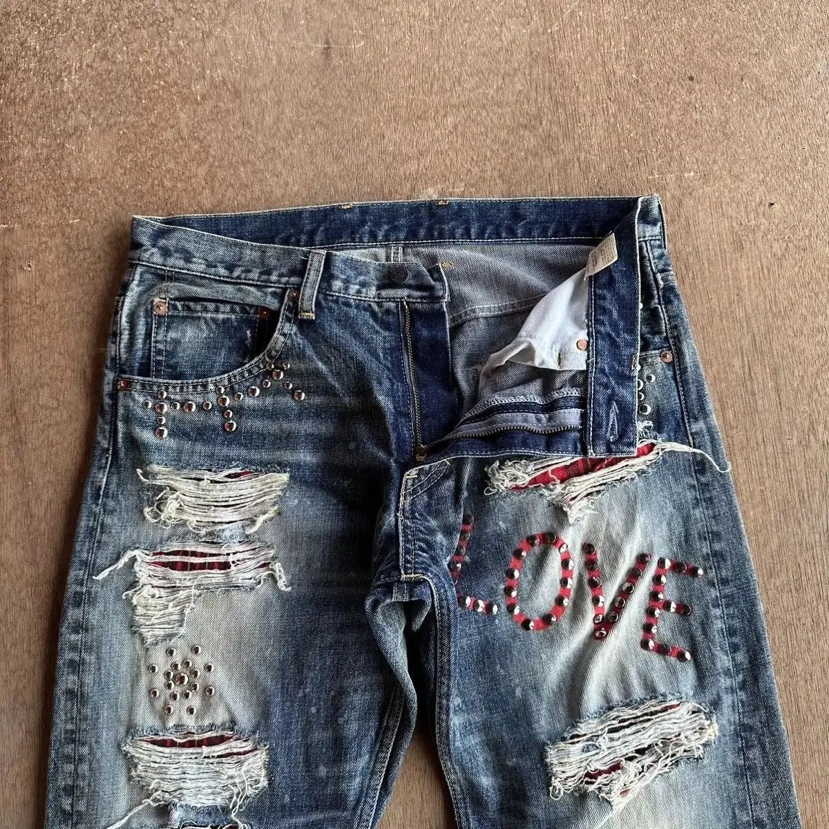 Seditionaries STEALS💥RNA JAPAN Jeans Spike/Studded Distressed Denim Pants Size US 32 / EU 48 - 10 Thumbnail