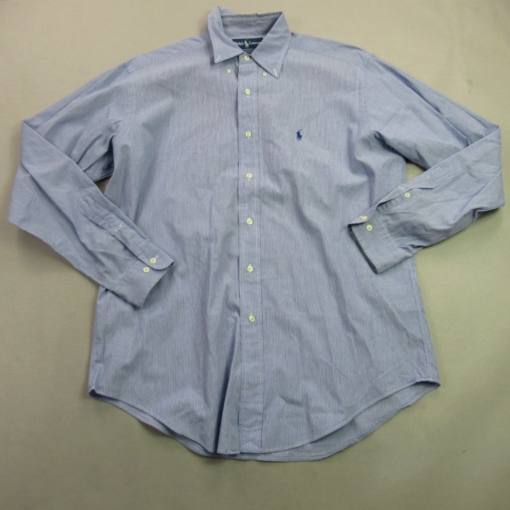 Polo Ralph Lauren Ralph Lauren Shirt Mens 15.5 L Long Sleeve Lightweight Button Front Yarmouth Blue Polo Ralph Lauren Button-Up Shirt Mens L Blue Size US L / EU 52-54 / 3 - 2 Thumbnail