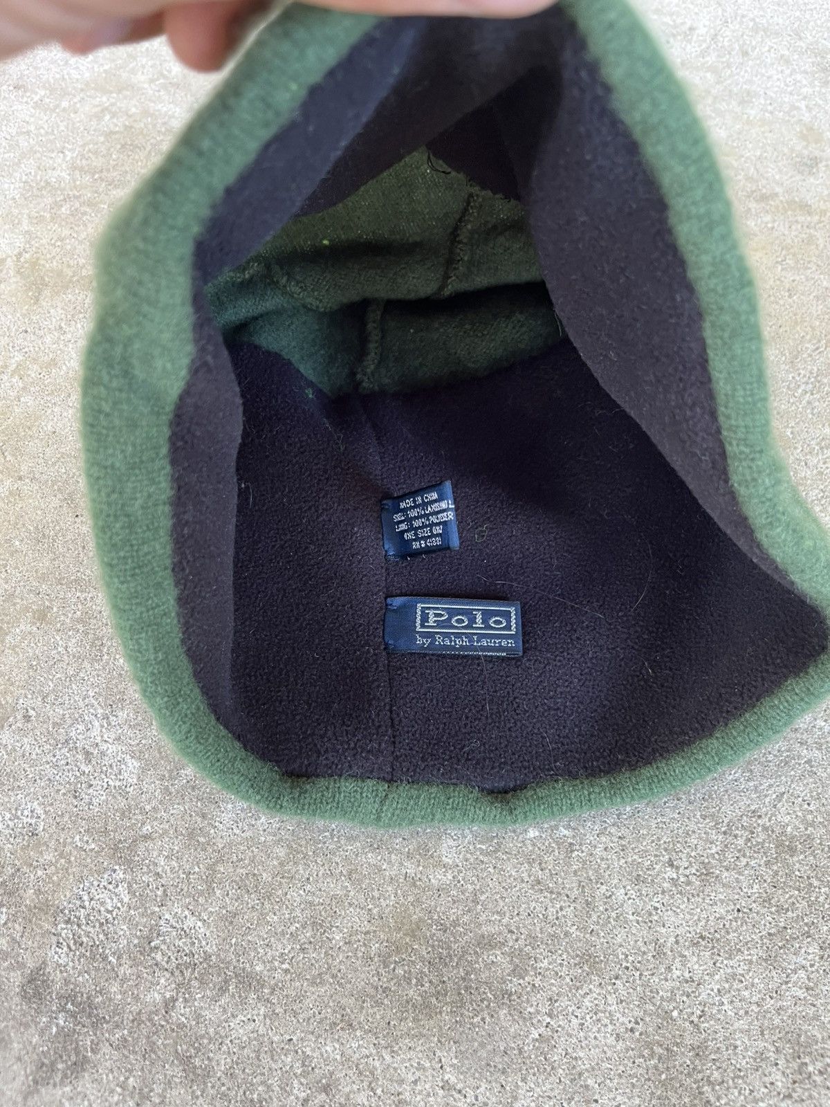 Polo Ralph Lauren Vintage / Y2K Green Polo Huge Logo Wool Beanie Size ONE SIZE - 3 Thumbnail