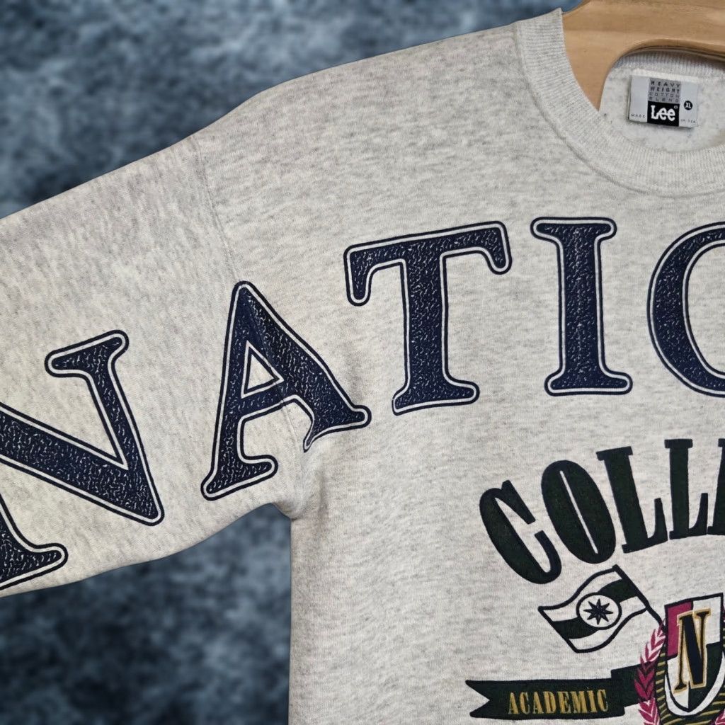 Lee VINTAGE National College Spellout Sweatshirt Men XL Gray Lee Sport RARE Shirt Mens XL Gray sweatshirt Size US XL / EU 56 / 4 - 1 Thumbnail