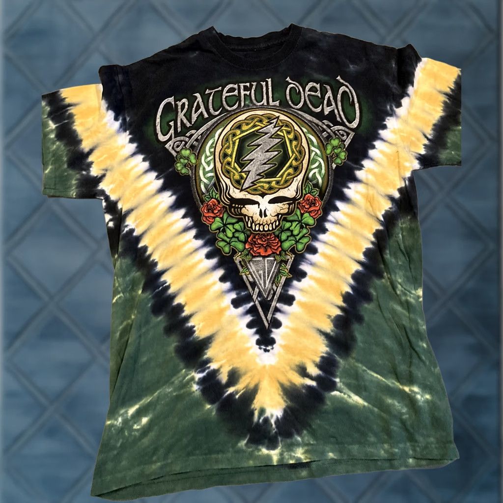 Liquid Blue Grateful Dead Liquid Blue Tie Dye Green Shamrock Shirt Irish Celtic L Regular Size Size US L / EU 52-54 / 3 - 1 Thumbnail