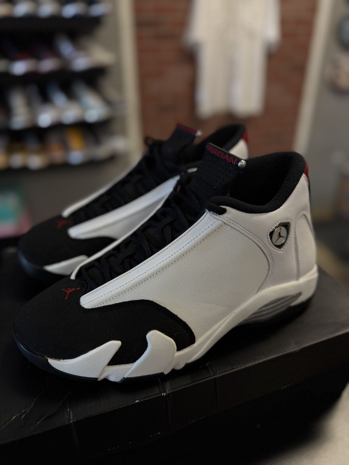 Jordan Brand × Nike Jordan 14 Black Toe 2014 (487471-102) Size 10.5 Size US 10.5 / EU 43-44 - 3 Thumbnail