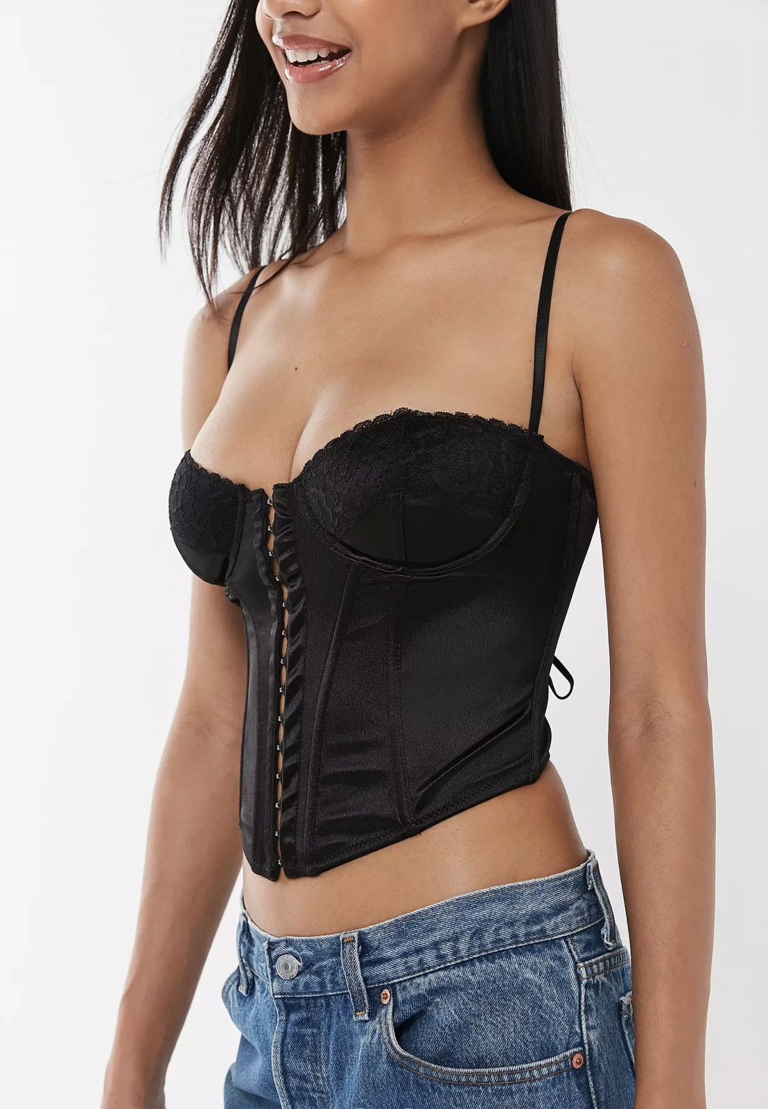 Urban Outfitters Out from Under Lucy Lace Trim Corset Top Size S / US 4 / IT 40 - 4 Thumbnail