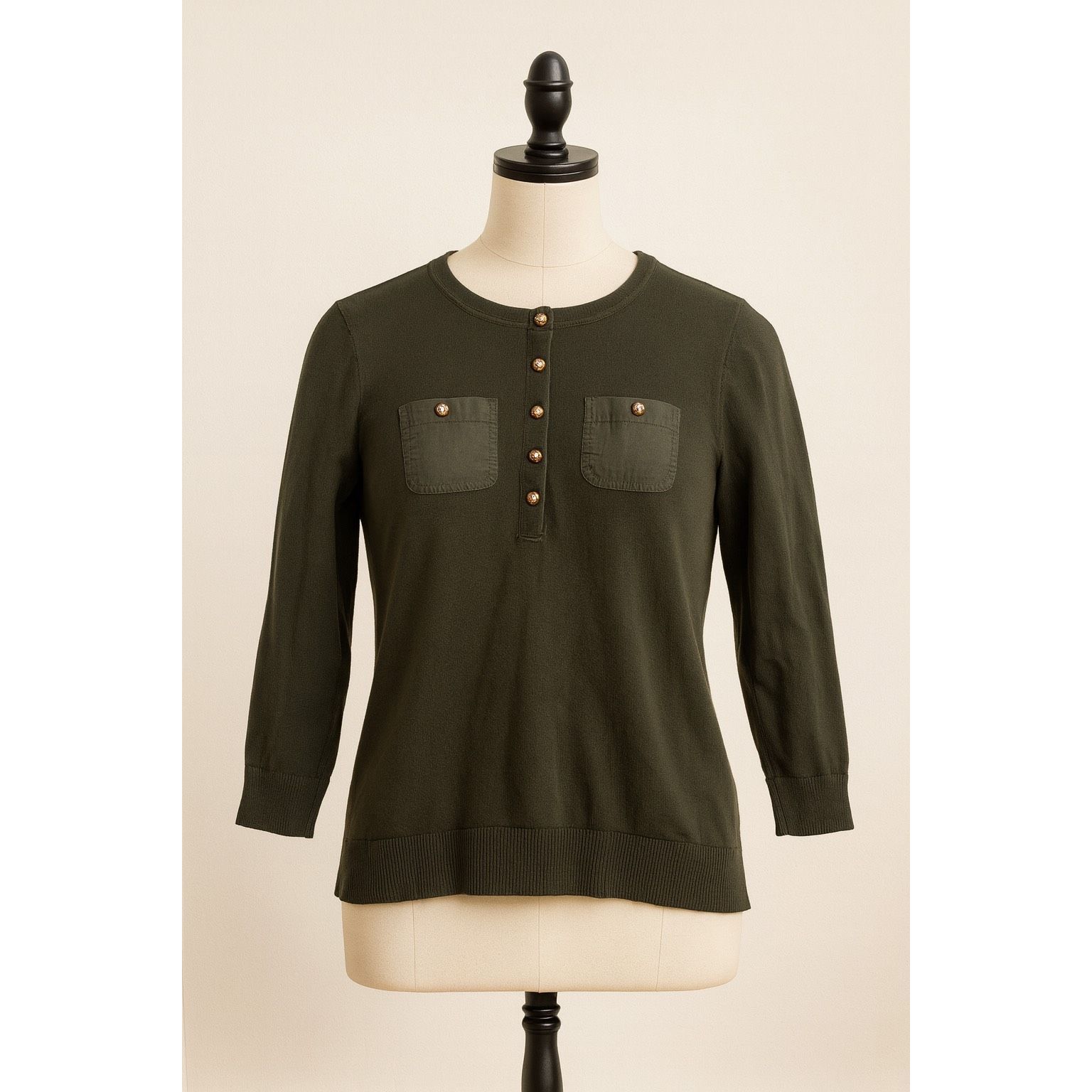 Lauren Ralph Lauren Lauren Ralph Lauren Green Button Front Top Size S Size S / US 4 / IT 40 - 1 Thumbnail