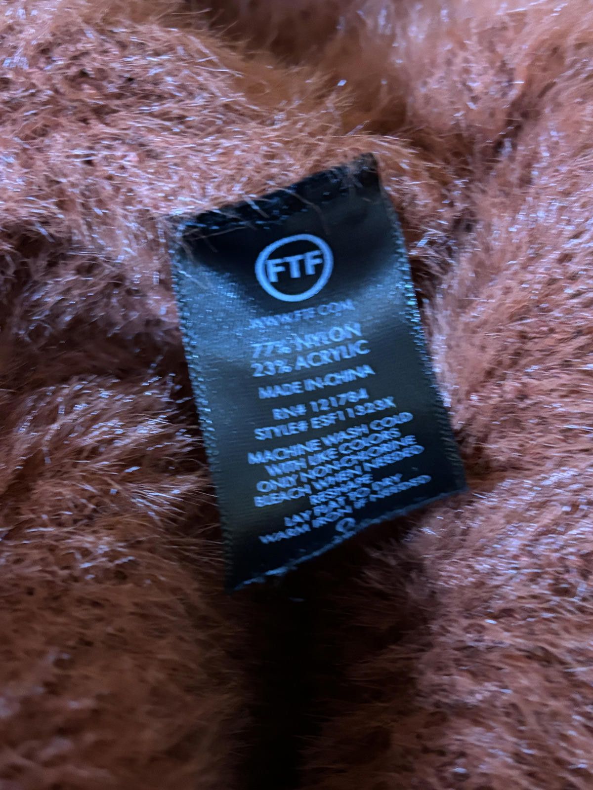 Designer FTF Fashion to Figure Plus Size Orange Fuzzy Wrap Sweater Size XL / US 12-14 / IT 48-50 - 7 Thumbnail
