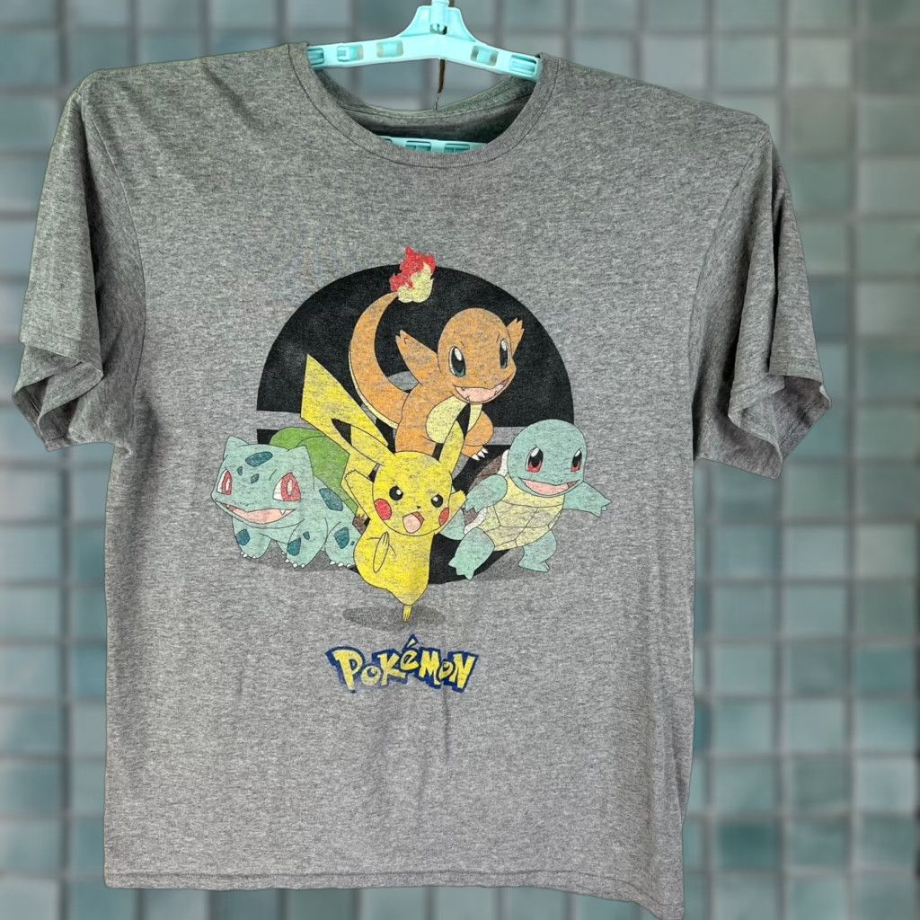 Nintendo VINTAGE Nintendo Pokémon Mens Size L Gray Graphic T Shirt Pikachu - Logo Sportswear, Shirt, Men, L, Gray, 100% Cotton, Short Sleeve Size US L / EU 52-54 / 3 - 1 Thumbnail
