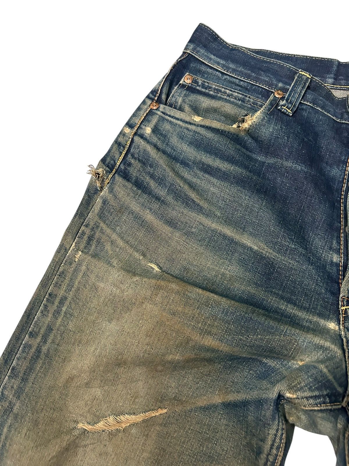 Japanese Brand × Kapital × Vintage Rusty SugarCane Selvedge Distressed Denim Jeans Size US 30 / EU 46 - 6 Thumbnail