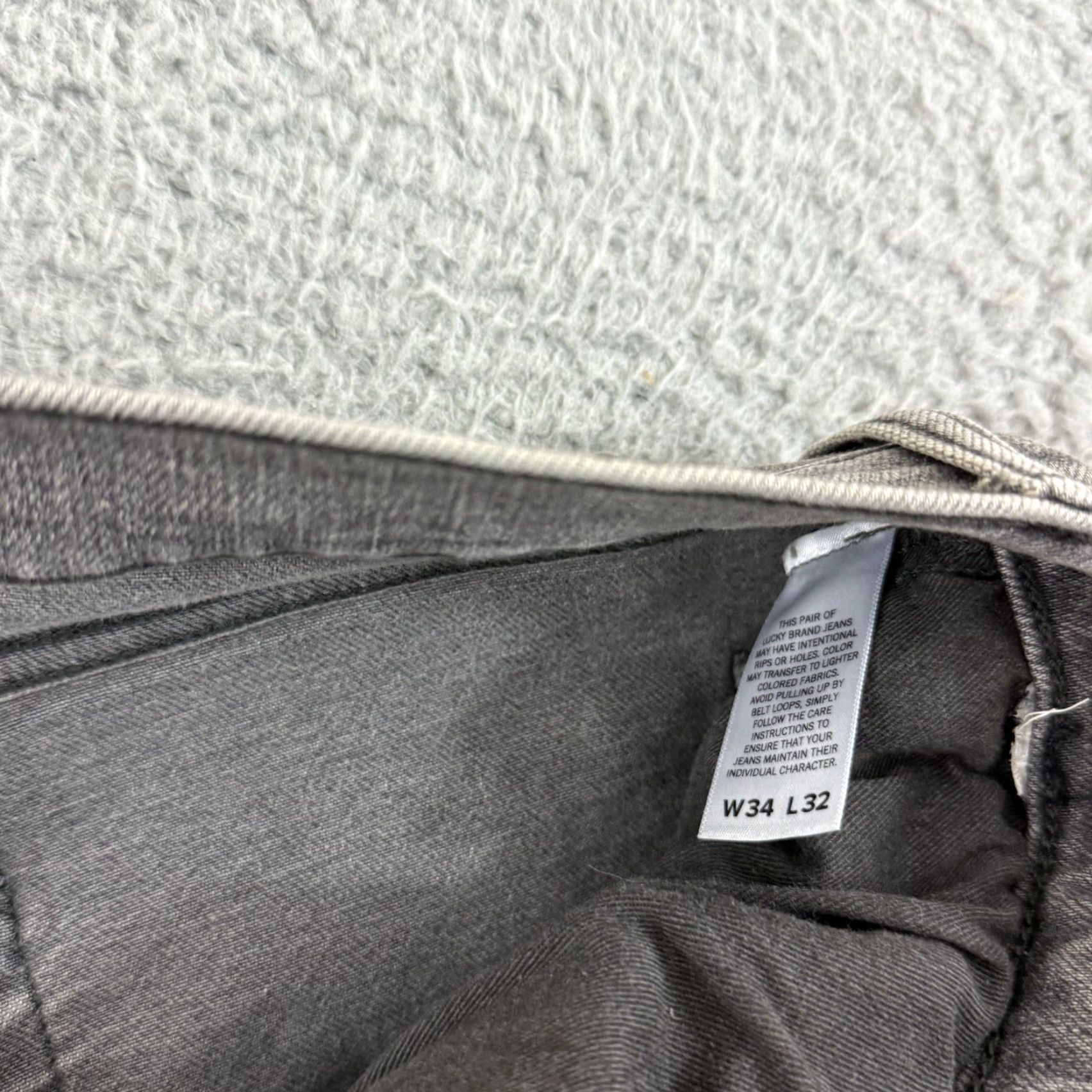 Lucky Brand Lucky Brand Jeans Mens 34x32 Gray Slim Straight Stretch Casual 5-Pocket Design Jeans Men Regular Size 34 Gray Vintage: No Size US 34 / EU 50 - 5 Thumbnail