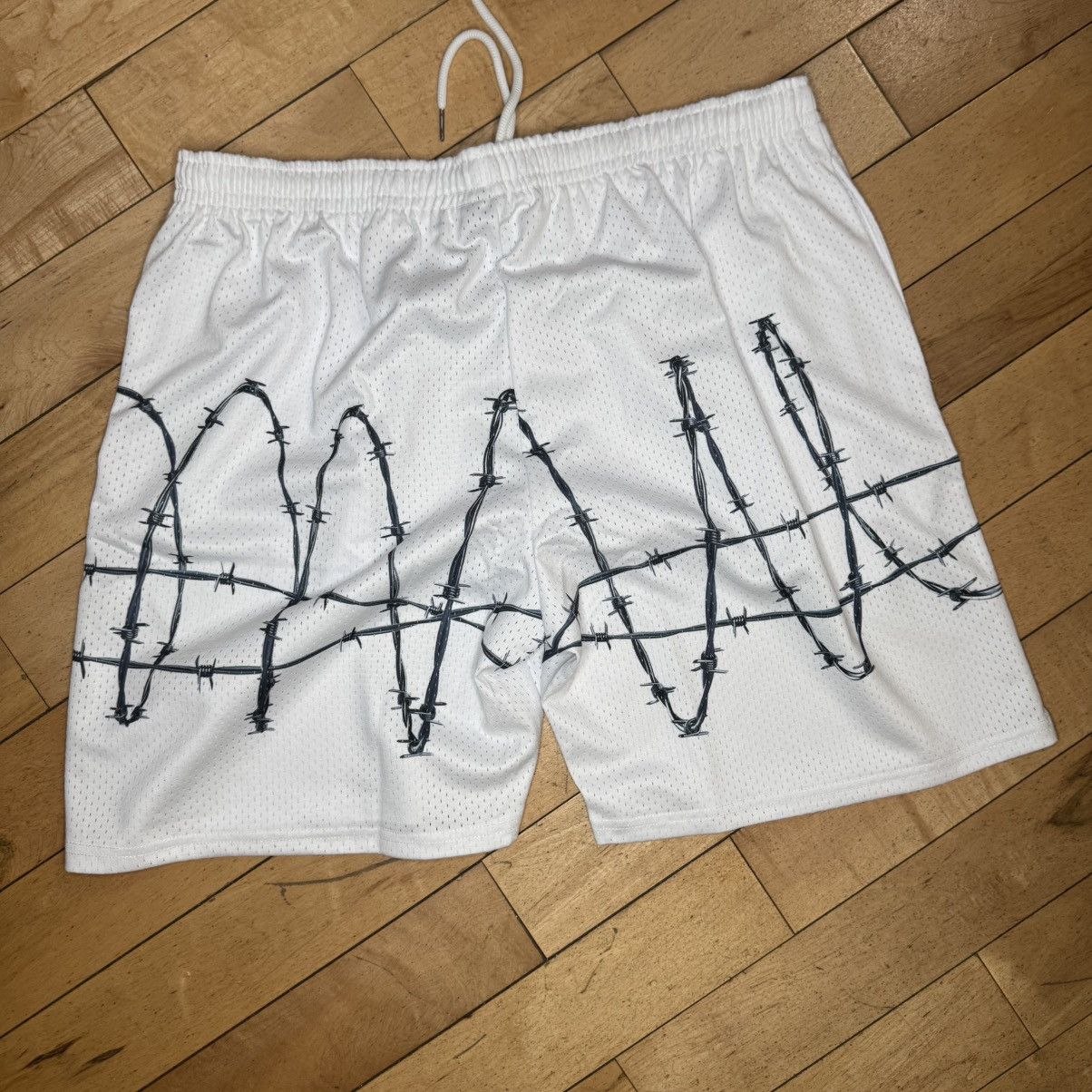 Sus Boy SUS BOY White Barb Wire Shorts Men's XL Size US 36 / EU 52 - 2 Thumbnail
