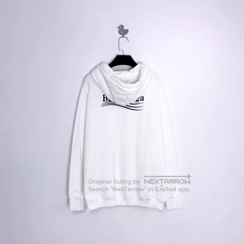 Balenciaga Balenciaga White Embroidered Wave Coke Letter Logo Sweatsh Size US M / EU 48-50 / 2 - 2 Thumbnail