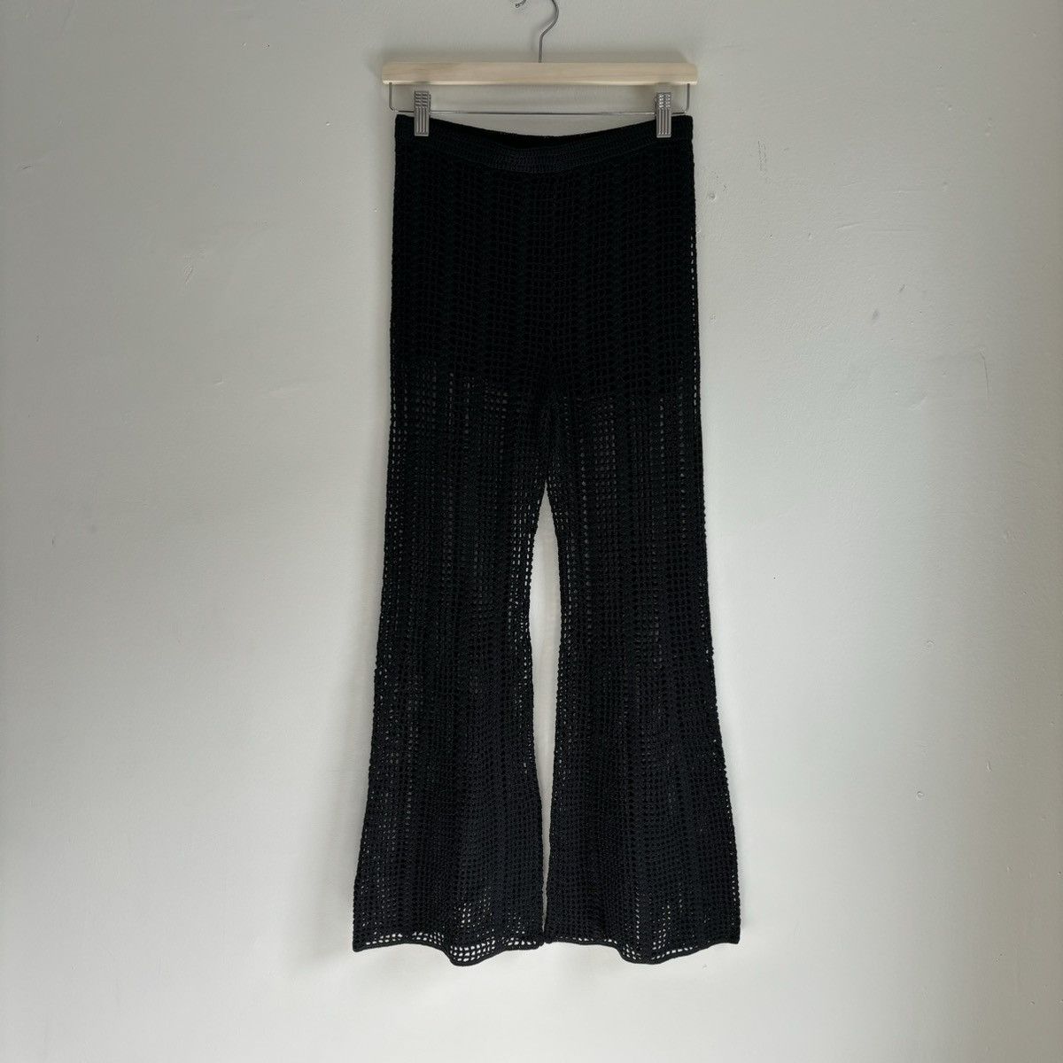 image of Dion Lee Open Knit Pinnacle Crocheted Trousers in Black, Men's (Size 29)