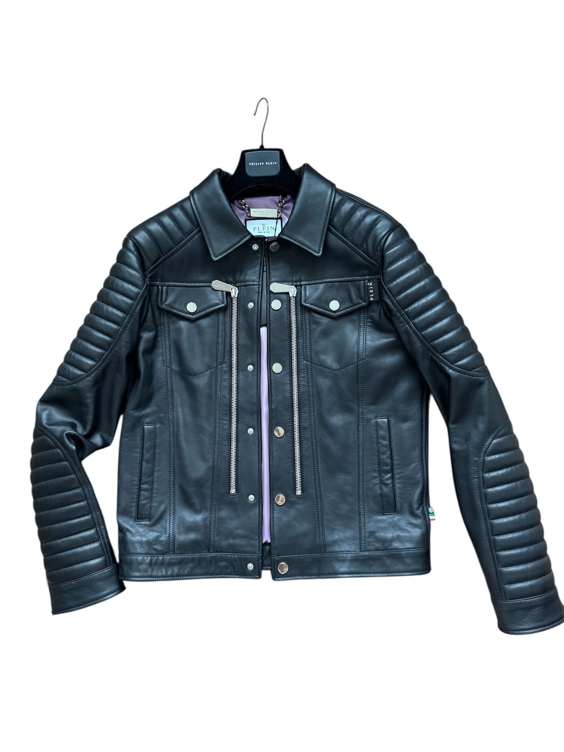 Philipp Plein Philipp Plein Leather Moto Jacket ICONIC Size US L / EU 52-54 / 3 - 1 Thumbnail