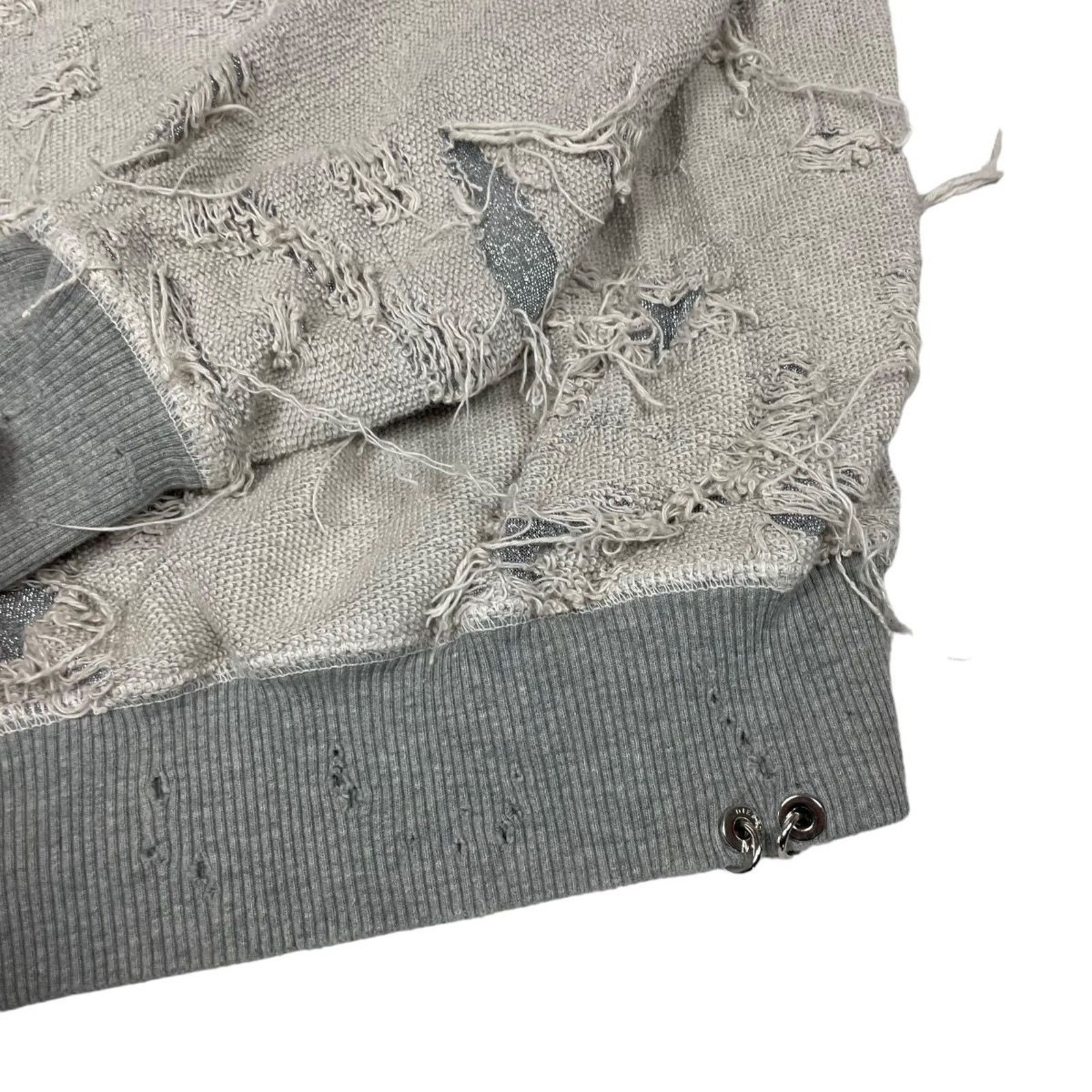 Diesel Diesel FELPA Women's Gray Crew Neck Ripped Sweatshirt Size M / US 6-8 / IT 42-44 - 7 Thumbnail