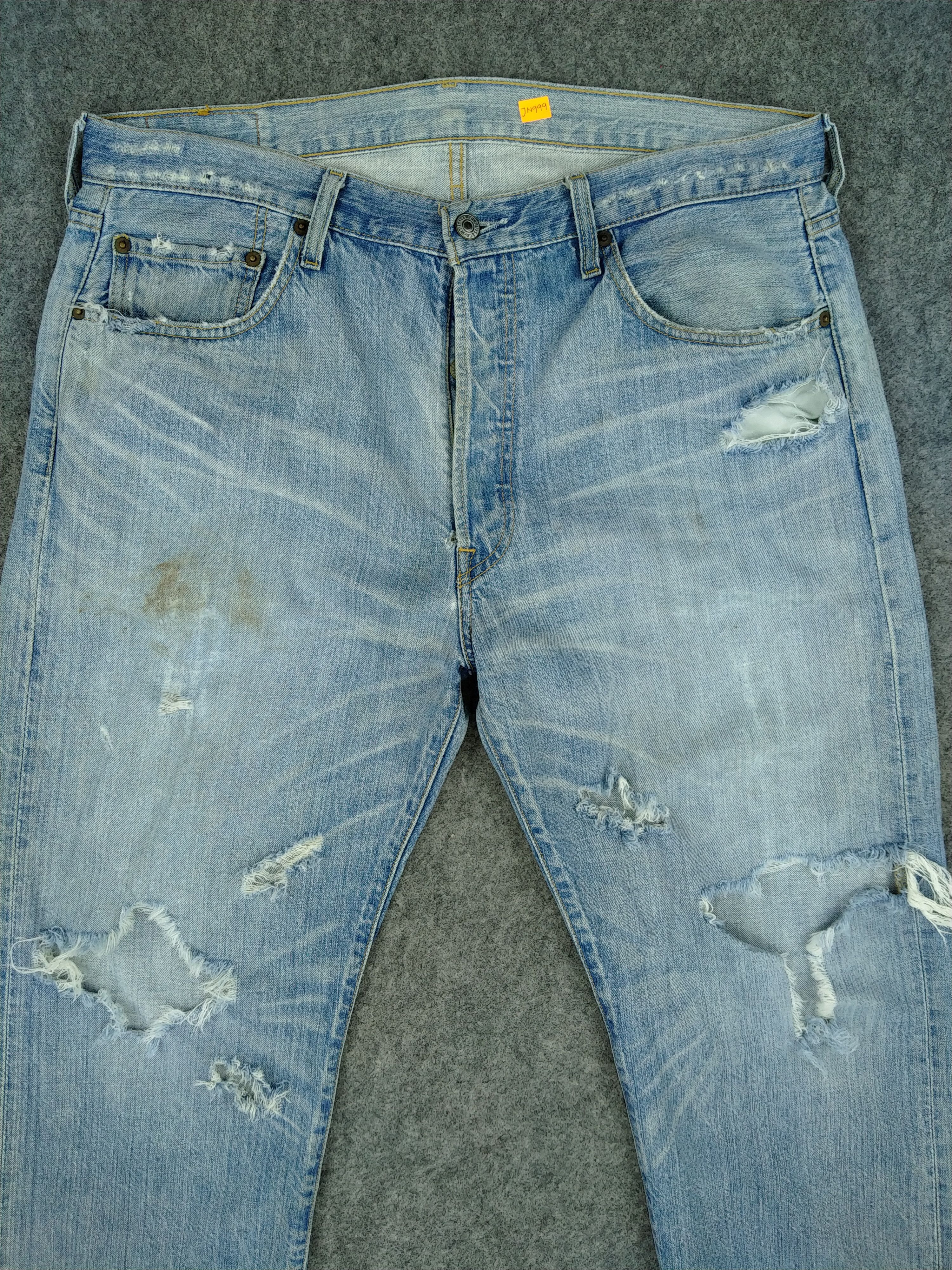 Levi's 90s Light Wash Ripped Vintage Levi's 501 36x28 Denim -JN999 Size US 36 / EU 52 - 3 Thumbnail