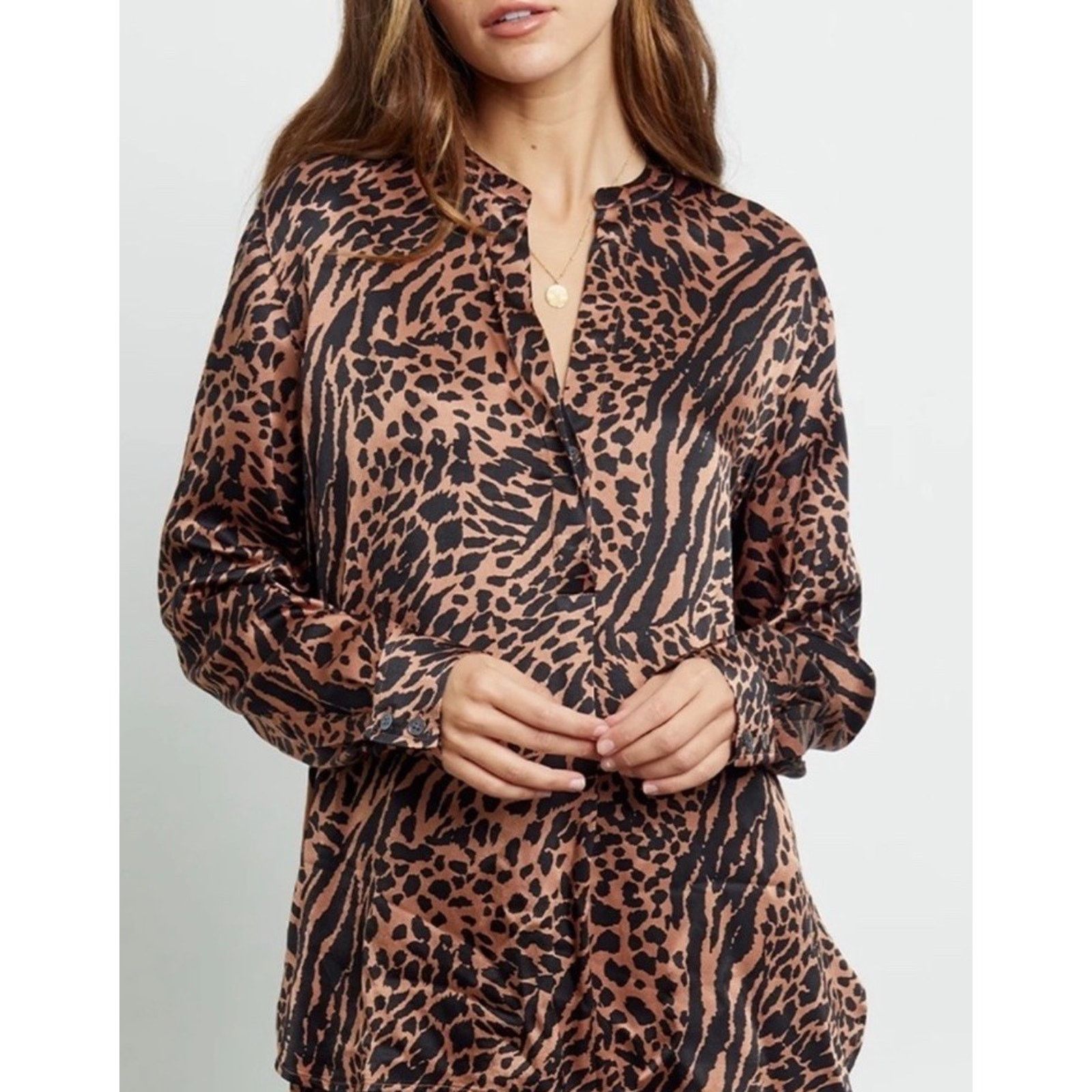 Rails Rails Pearl Cinnamon Animal Print Popover Blouse X-small xs Size XS / US 0-2 / IT 36-38 - 3 Thumbnail