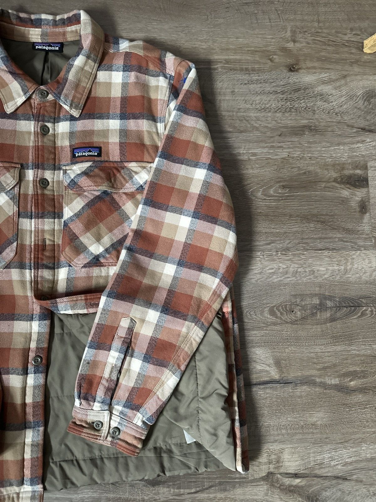 Patagonia Lightweight Insulated Fjord Flannel Jacket XL Mojave Khaki Size US XL / EU 56 / 4 - 3 Thumbnail