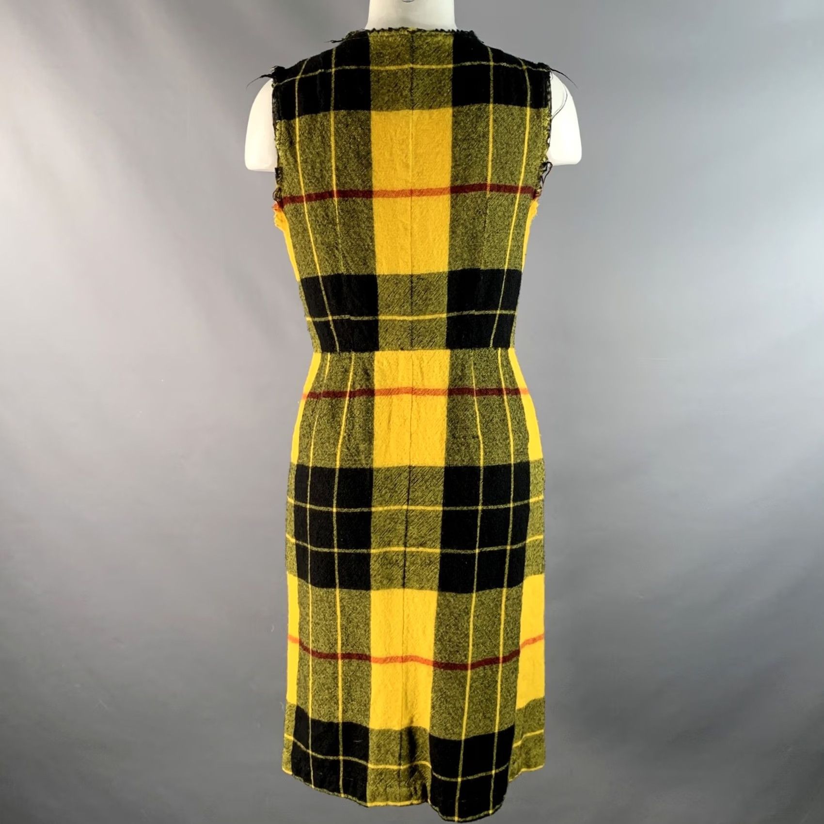 Comme des Garcons Girl COMME des GARCONS Yellow Black Plaid Zip Up Dress M Women Size M / US 6-8 / IT 42-44 - 3 Thumbnail