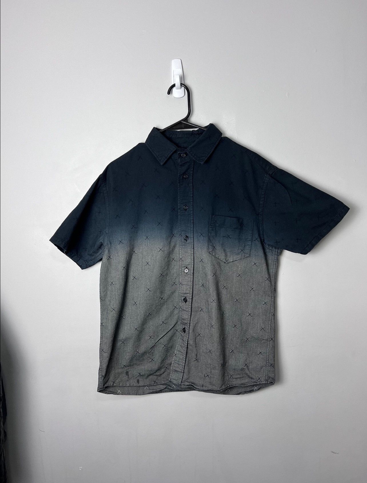 image of Kaws x Original Fake - Xx Overall Embroid in Ombre Blue, Men's (Size Medium)