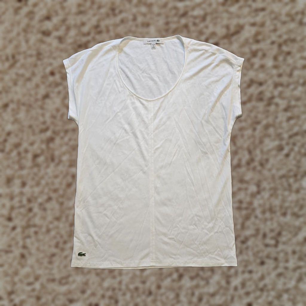 Lacoste Lacoste Top Women Size 36 White Short Sleeve Lightweight Classic Capsule Minimal Size XS / US 0-2 / IT 36-38 - 1 Thumbnail