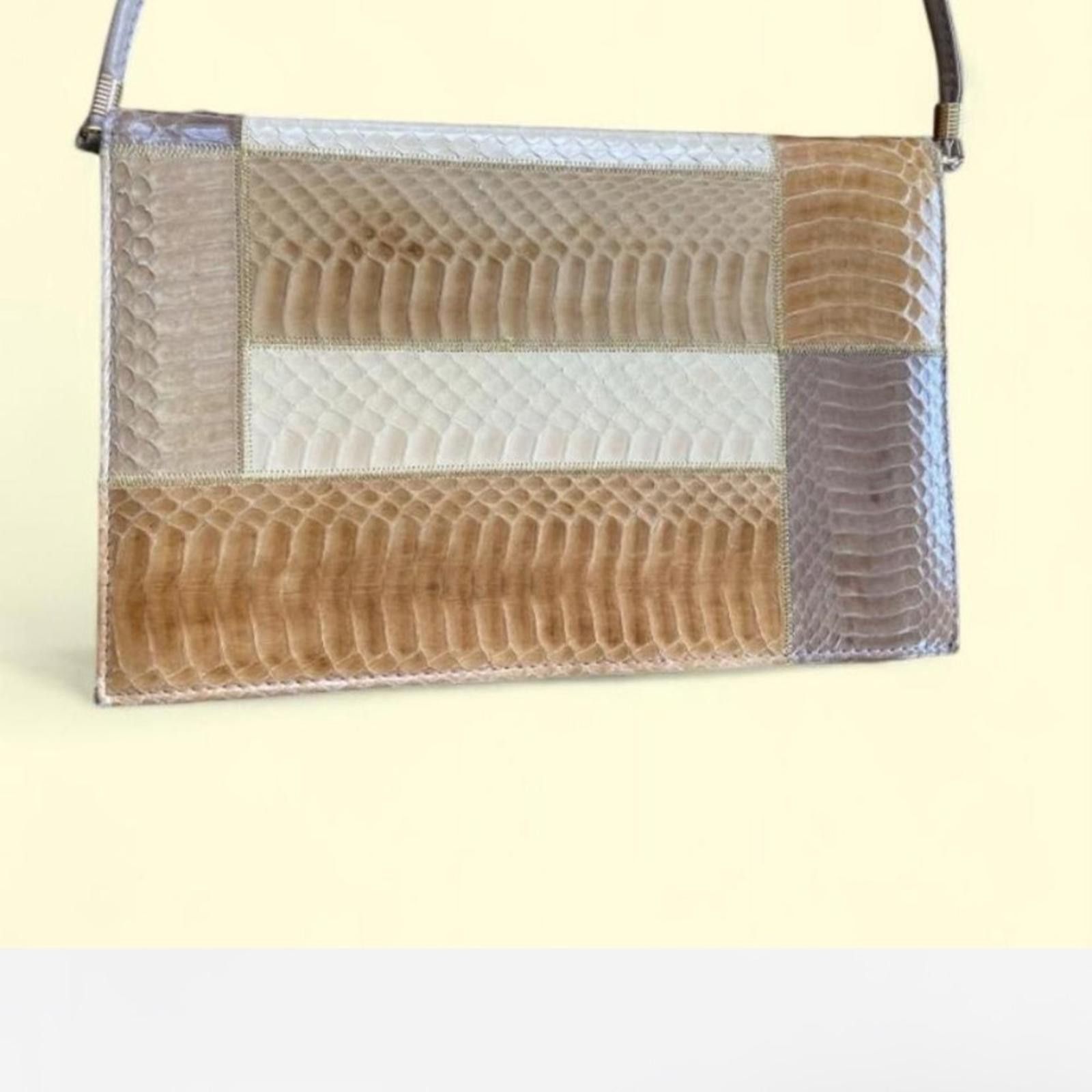 Designer Vintage 70s J Renee Snakeskin Clutch Satchel Handbag Size ONE SIZE - 4 Thumbnail