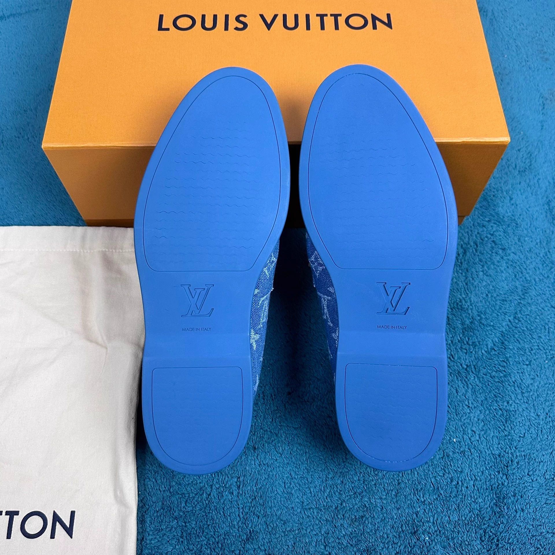 Louis Vuitton LV Estate Allover Print Slipon Loafer Blue 6.5/40.5 Size US 7.5 / EU 40-41 - 5 Thumbnail