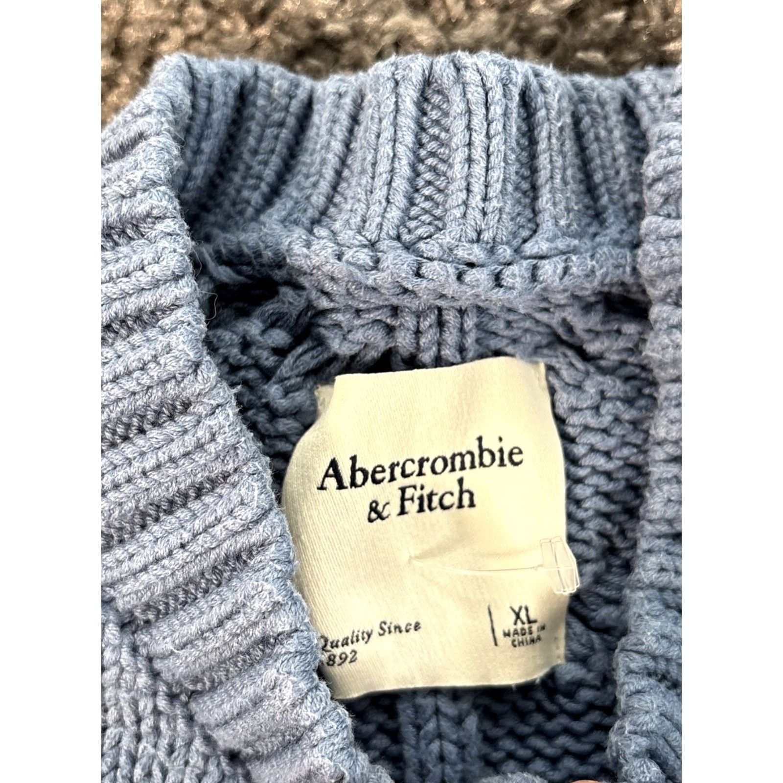 Abercrombie & Fitch Abercrombie & Fitch Cardigan Sweater Womens XL Blue Chunky-Knit Fisherman Button Size XL / US 12-14 / IT 48-50 - 4 Thumbnail