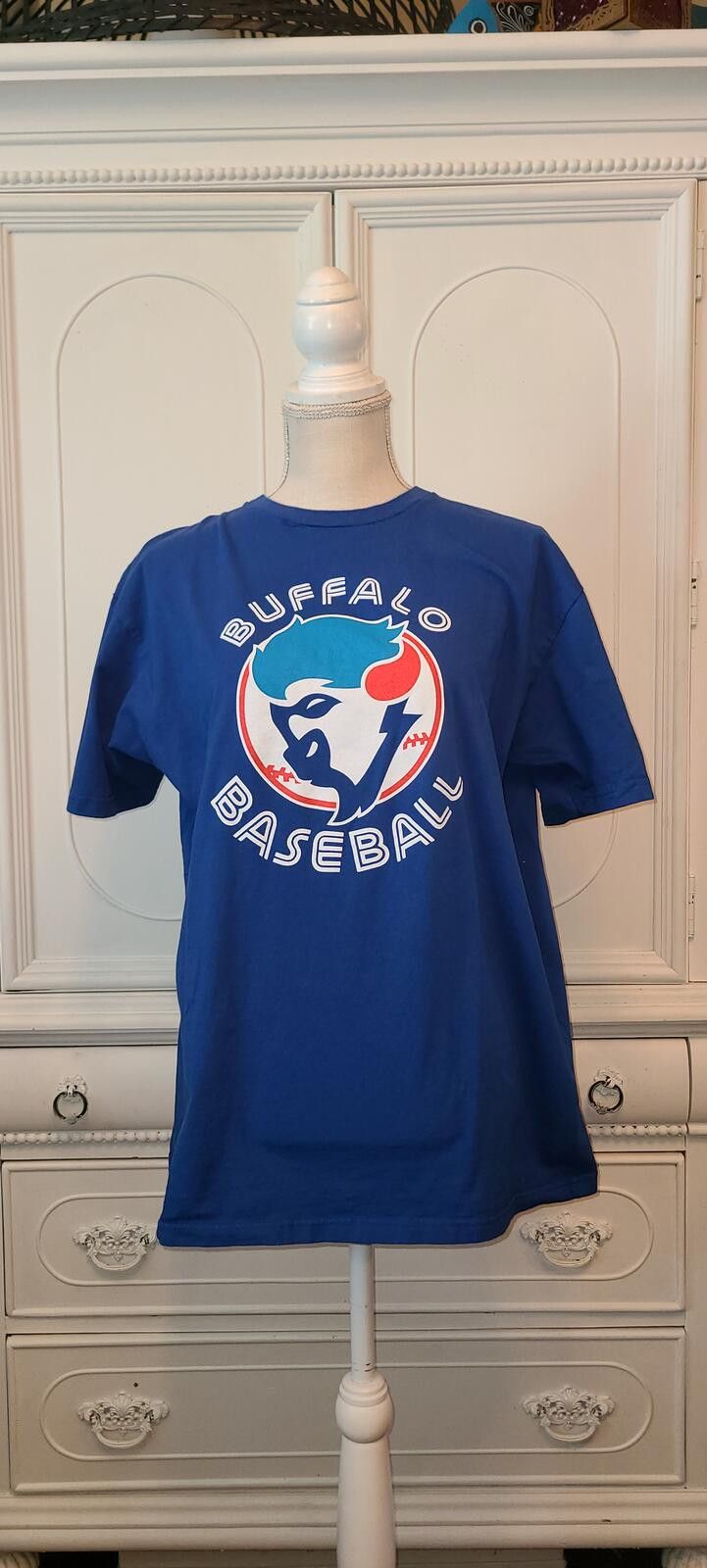 Other Unisex Buffalo Baseball Graphic T-Shirt XL Blue Size ONE SIZE - 1 Thumbnail
