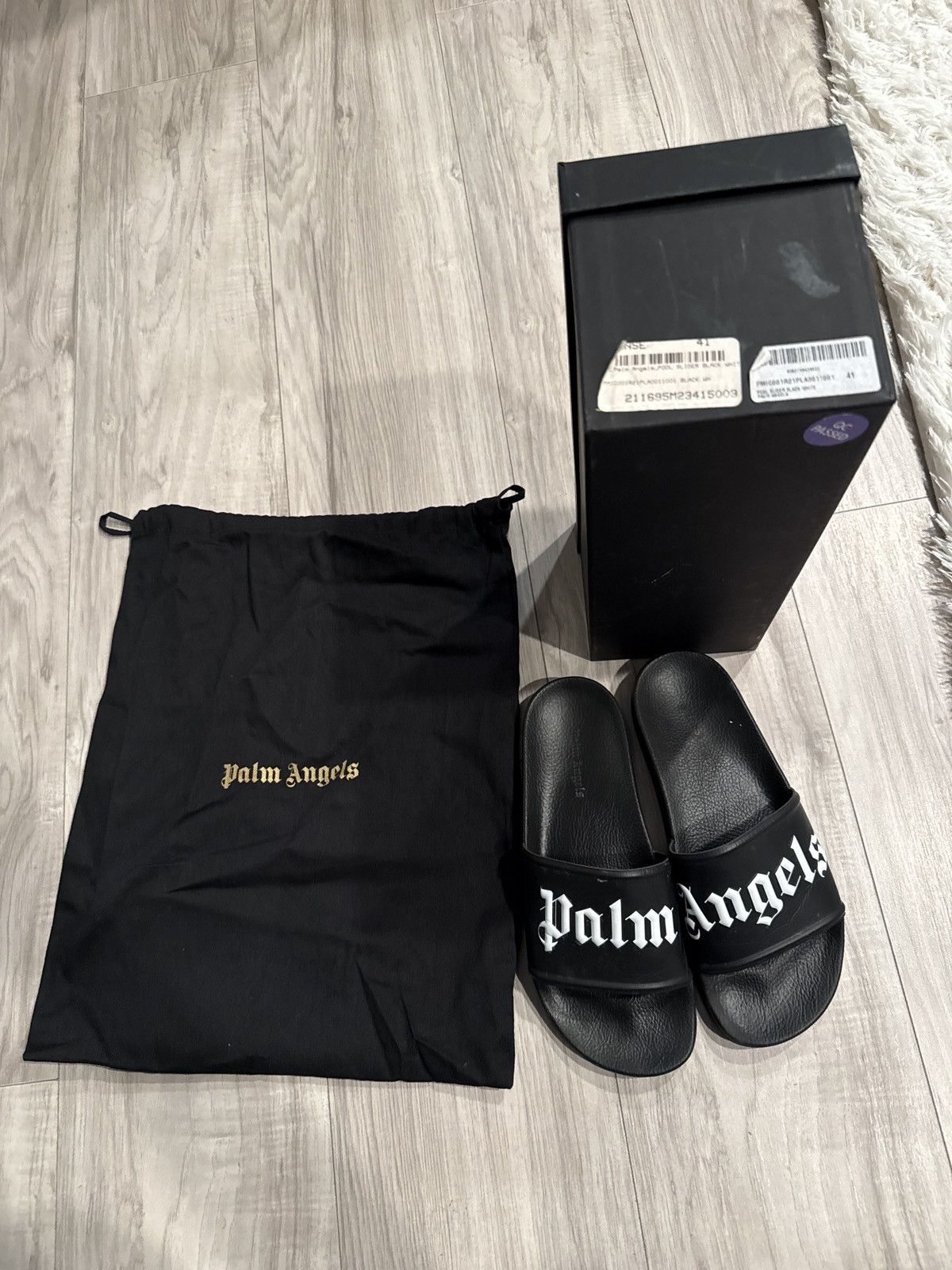 Palm Angels Palm Angels Pool Slider Black White 41 Size US 8 / EU 41 - 1 Thumbnail