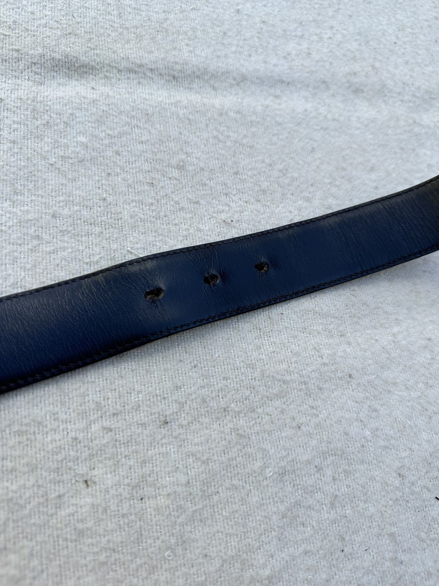 Gucci Belt Vintage G Classic Buckle Logo Black Leather