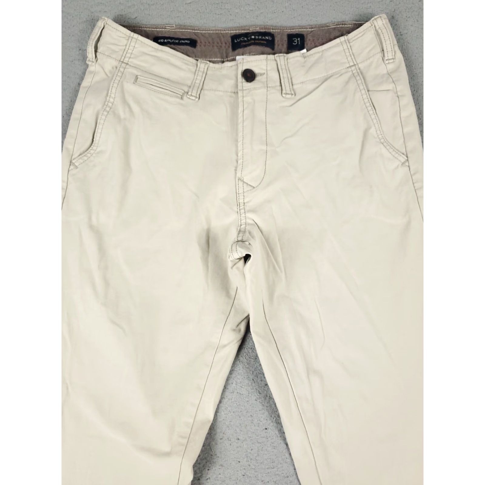 Lucky Brand Lucky Brand Chino Pants Mens 31x31 Beige Straight Regular Fit Trousers Size US 31 - 2 Thumbnail