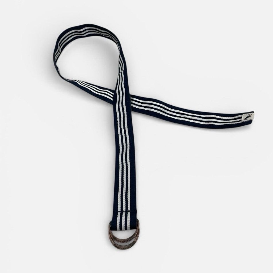 Abercrombie & Fitch Abercrombie & Fitch Navy Blue + White Striped D-Ring Belt Size ONE SIZE - 5 Thumbnail