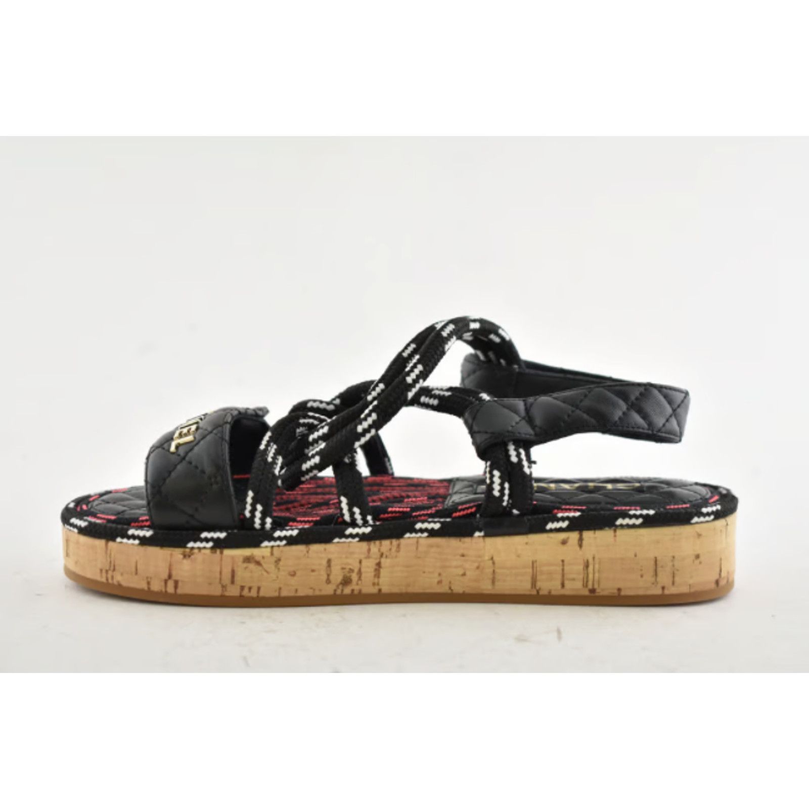Chanel Chanel 20S White Black Cord Rope Quilted CC Logo Mule Size US 6 / IT 36 - 7 Thumbnail
