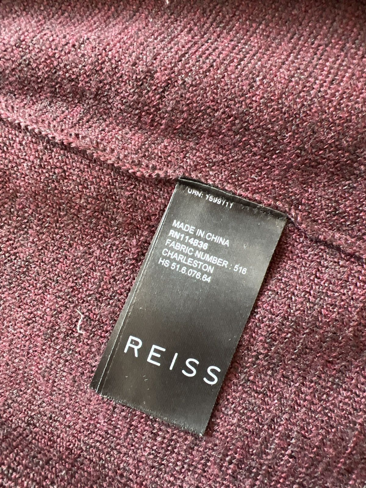 Reiss Reiss Burgundy Zip-up Bomber Cardigan Size US M / EU 48-50 / 2 - 3 Thumbnail