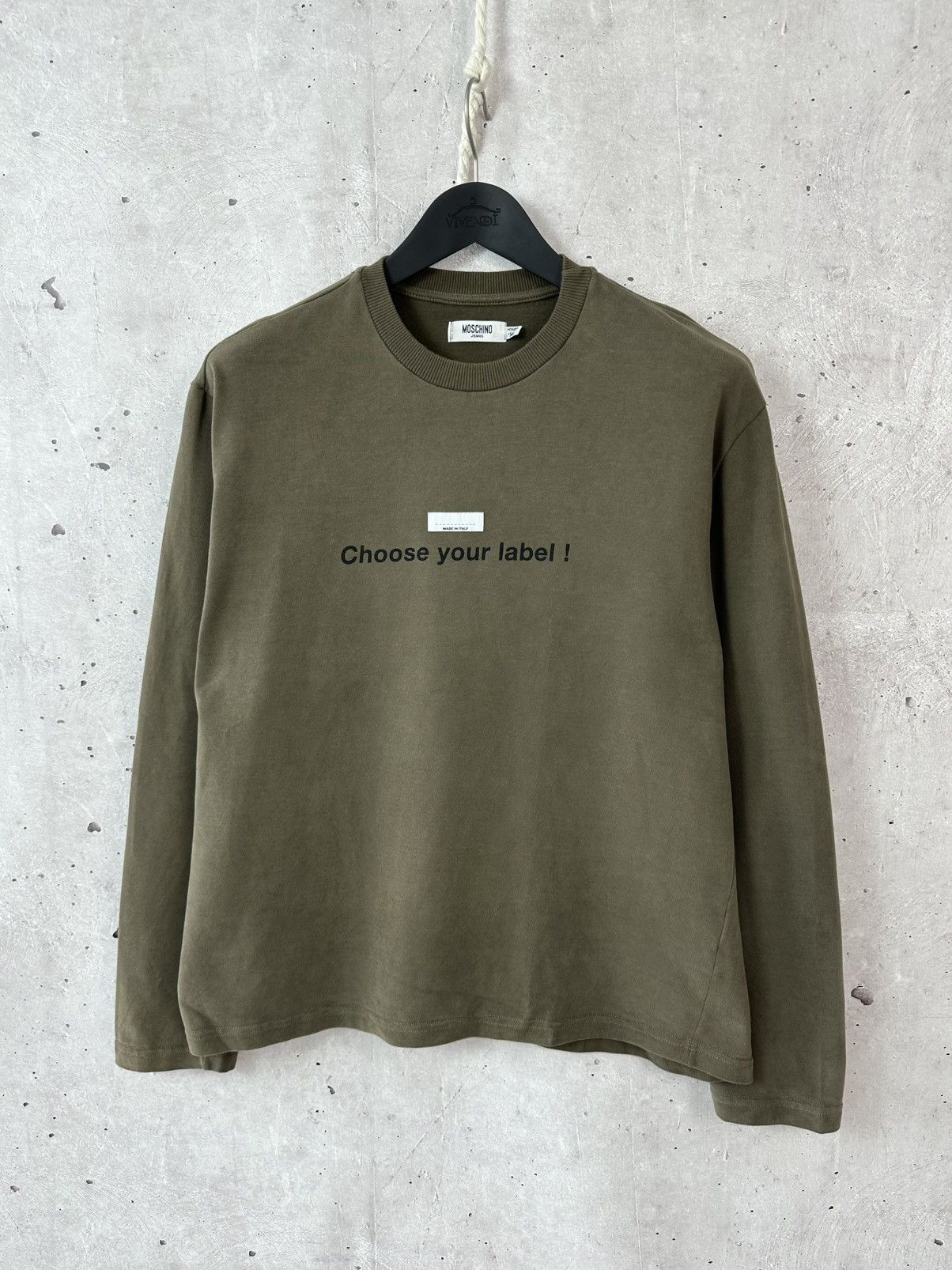 Moschino Moschino Vintage Khaki Choose Your label Sweatshirt Size US M / EU 48-50 / 2 - 1 Thumbnail