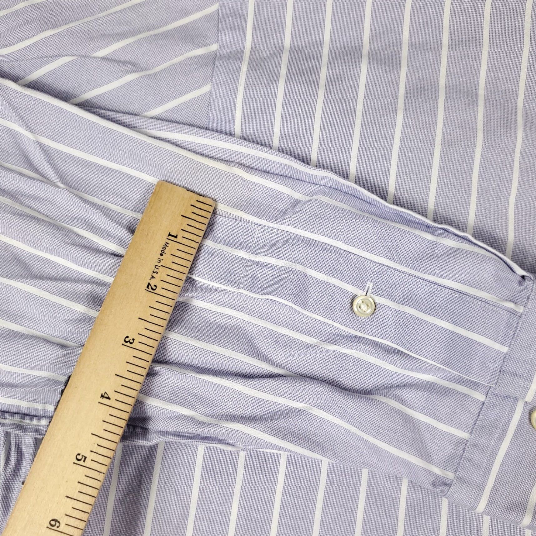 Ralph Lauren Ralph Lauren Dress Shirt Mens 16 Blue Striped Button Up Long Sleeve Cotton Regular With Pockets Size 42R - 4 Thumbnail