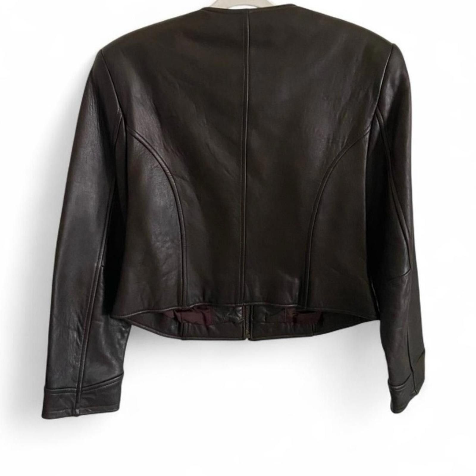 Lord & Taylor Vtg Lord & Taylor Brown Leather Womens Jacket Size 2P M/L Size XS / US 0-2 / IT 36-38 - 4 Thumbnail